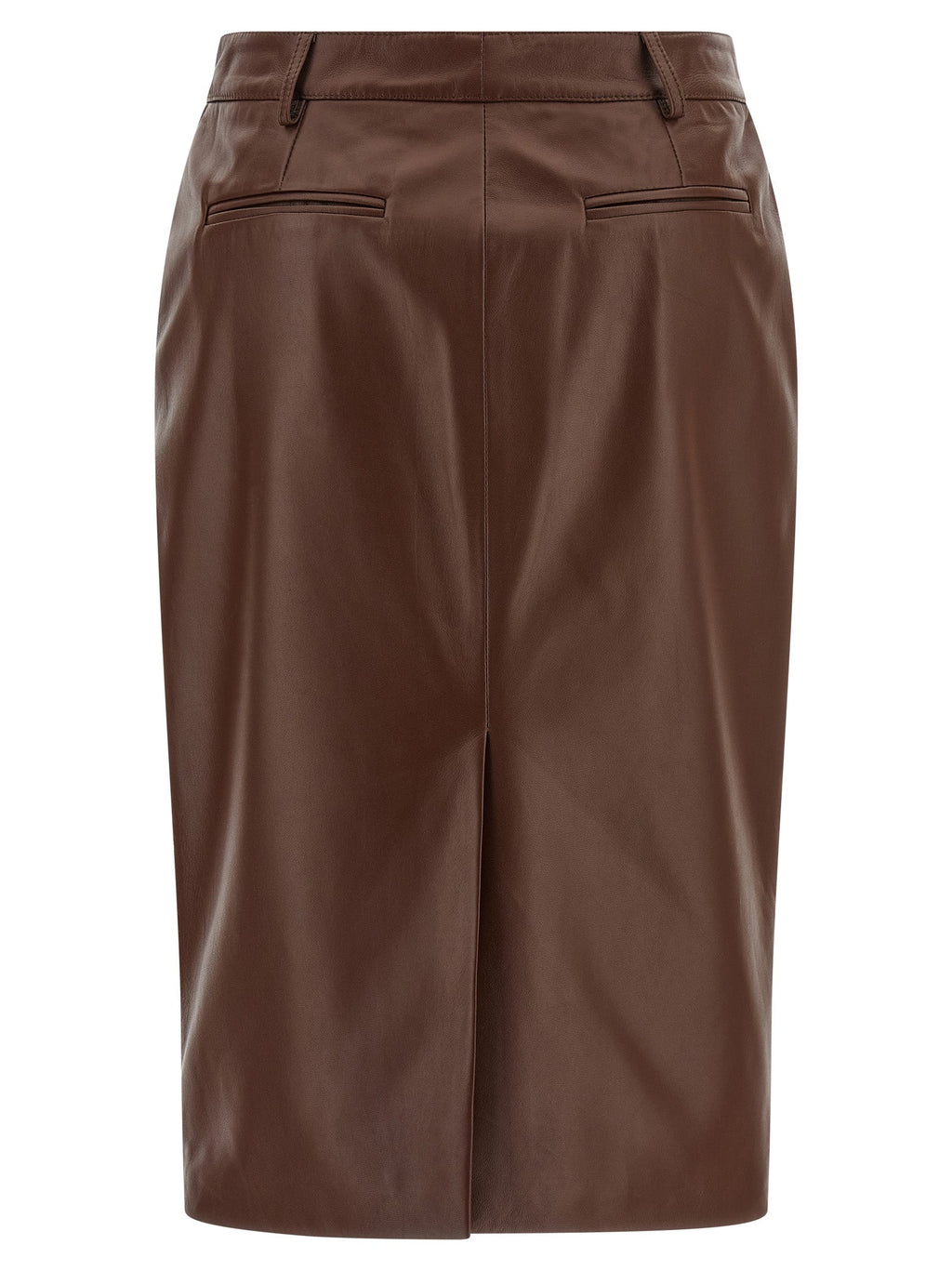Giuseppe Di Morabito Brown Leather Midi Skirt