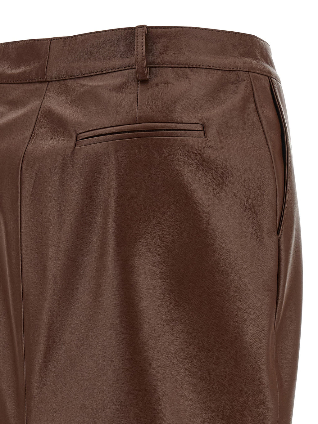 Giuseppe Di Morabito Brown Leather Midi Skirt