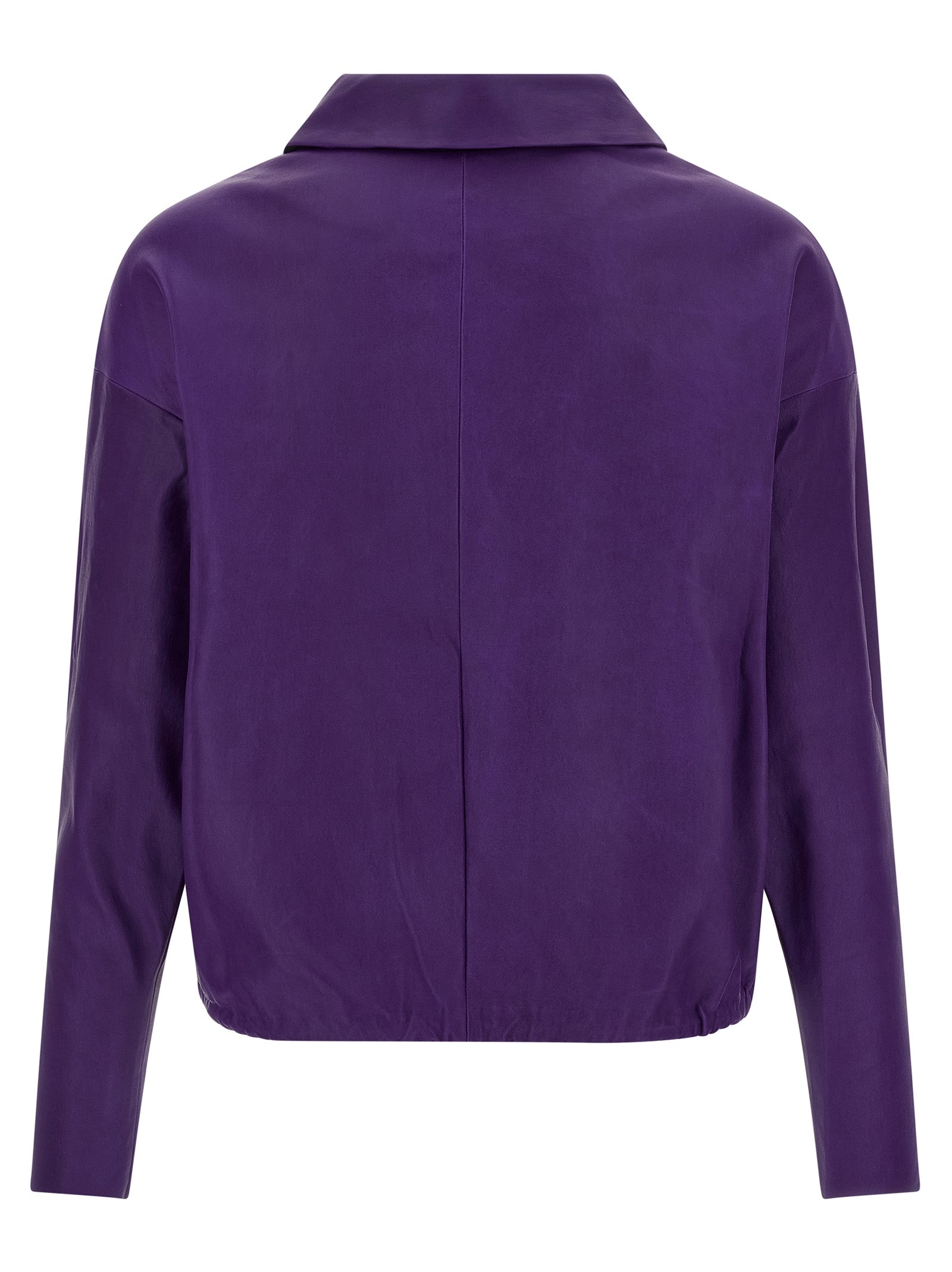 STOULS Purple Lamb Leather Blouse