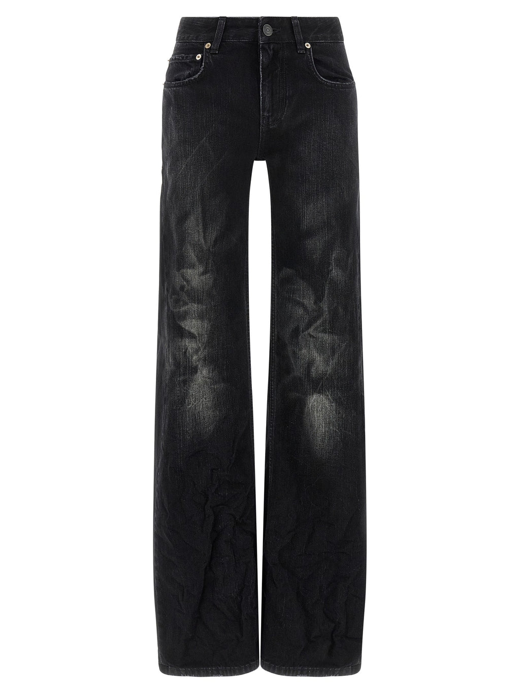 Balenciaga Black Cotton Flared Jeans