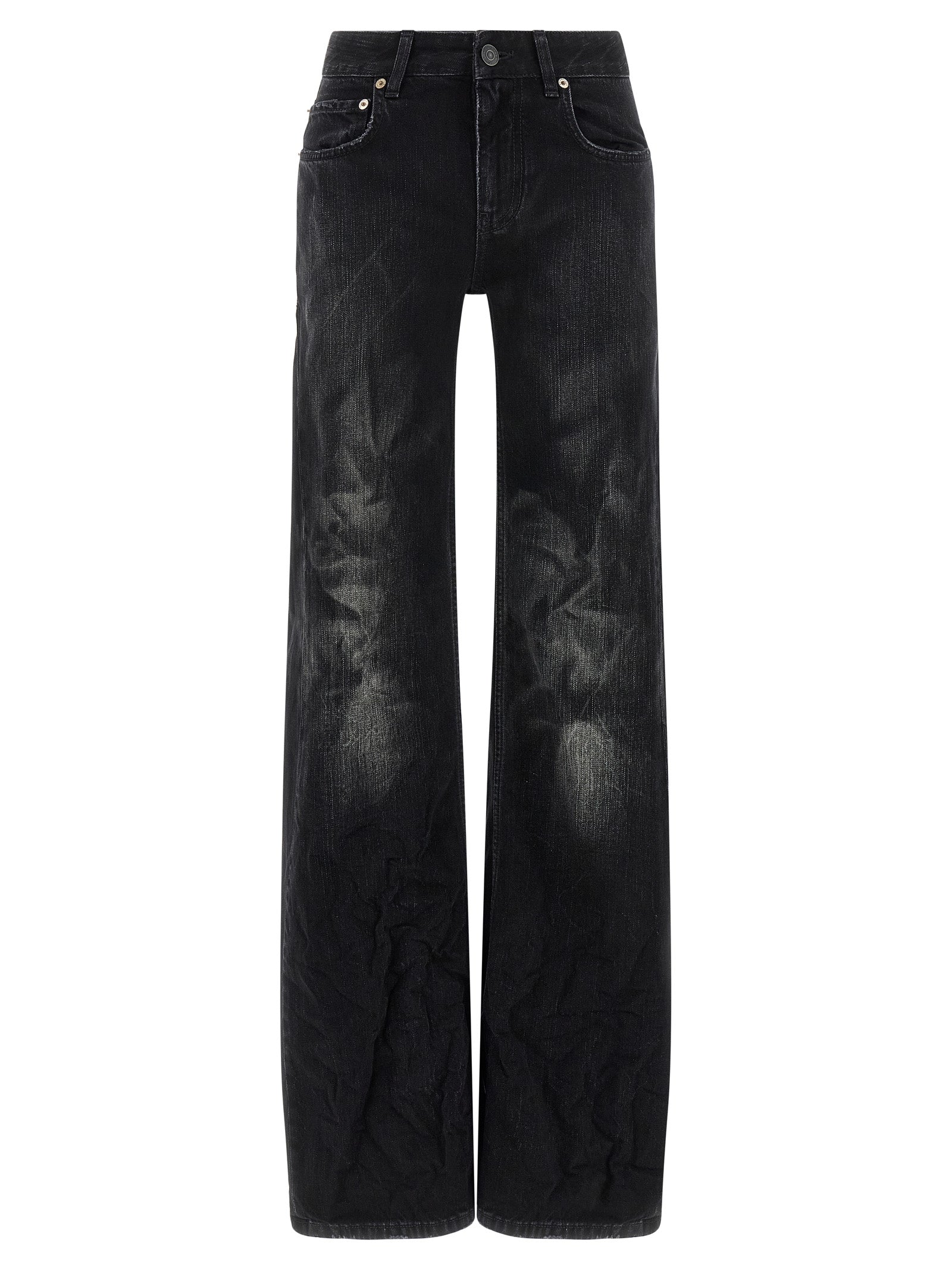Balenciaga Black Cotton Flared Jeans