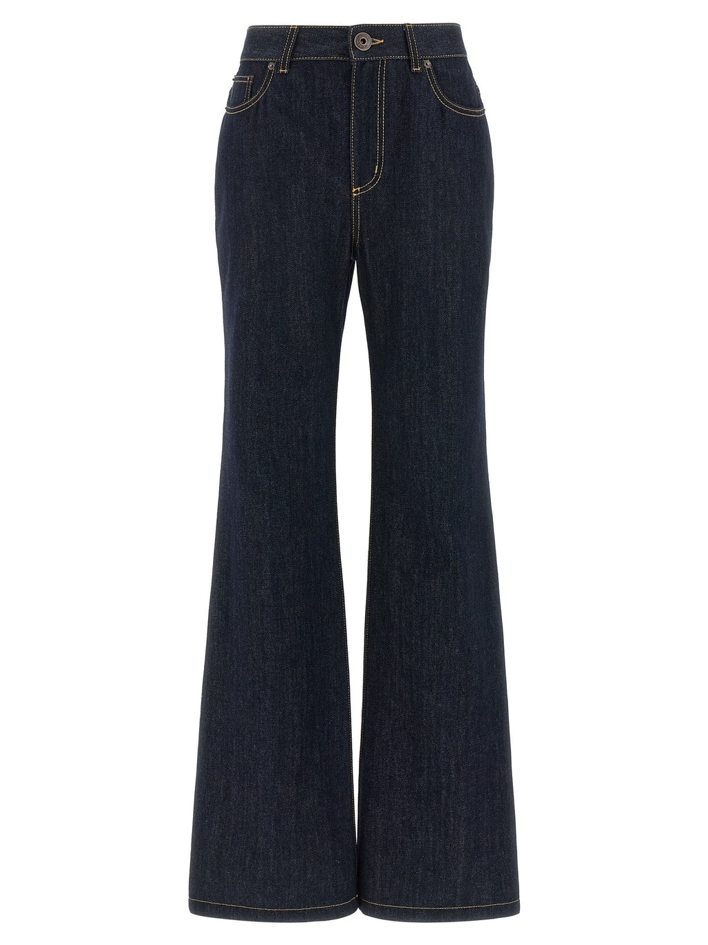 Alexander McQueen Blue Cotton Flared Jeans