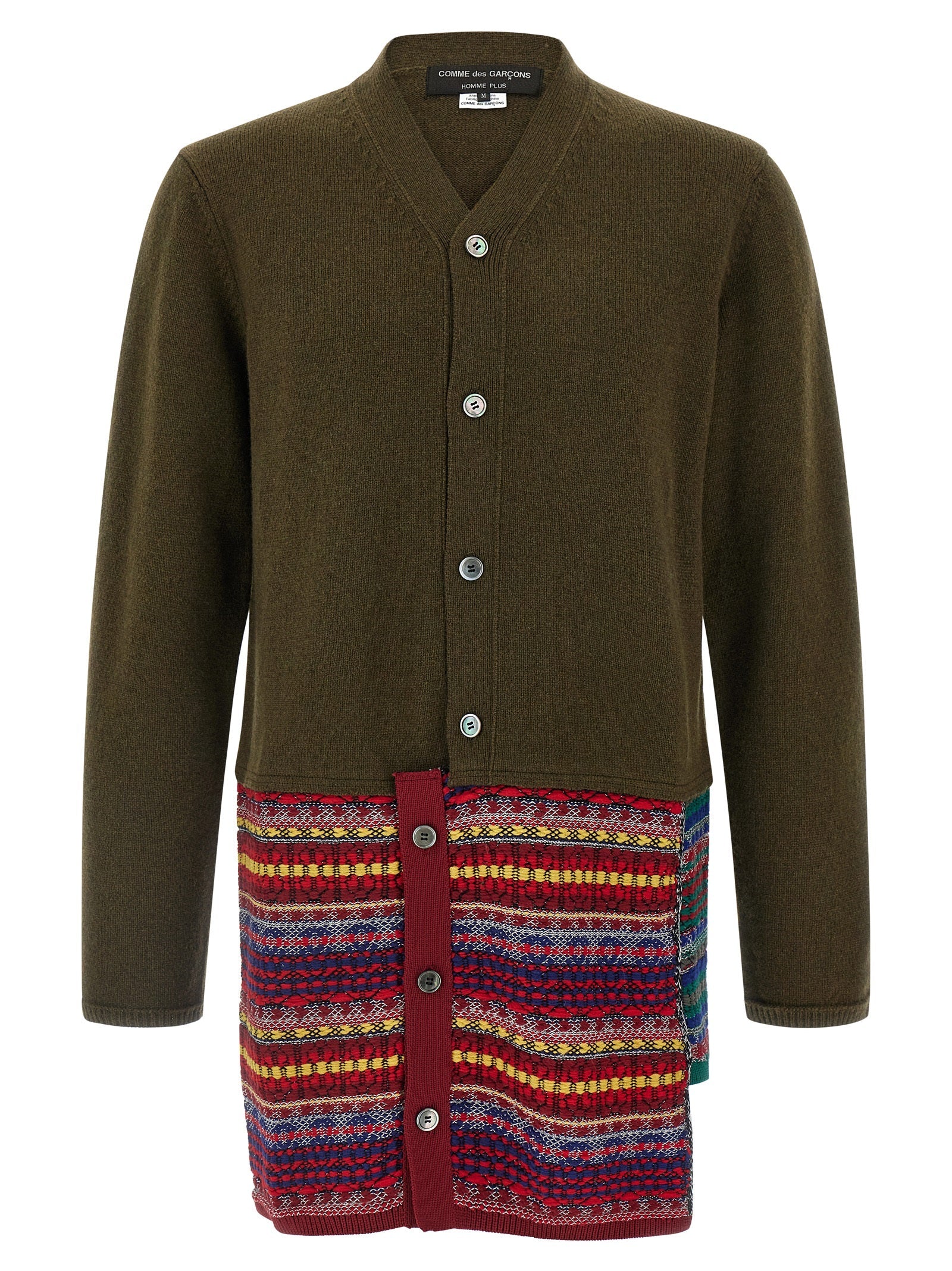 Comme Des Garçons Bicolor Wool Cardigan