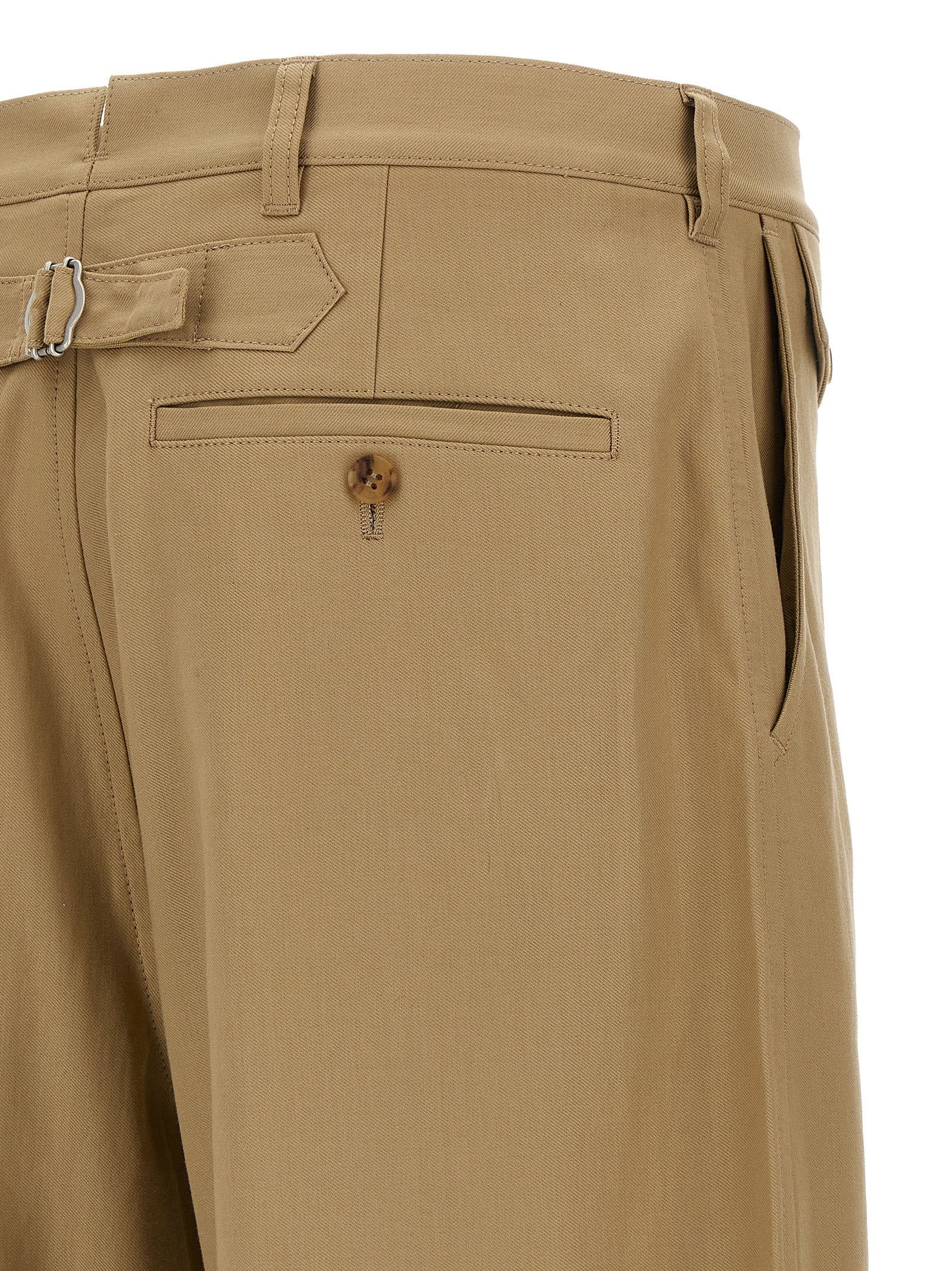 Comme Des Garçons Beige Cotton Casual Pants