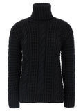 MONCLER GENIUS Black Virgin Wool Cardigan