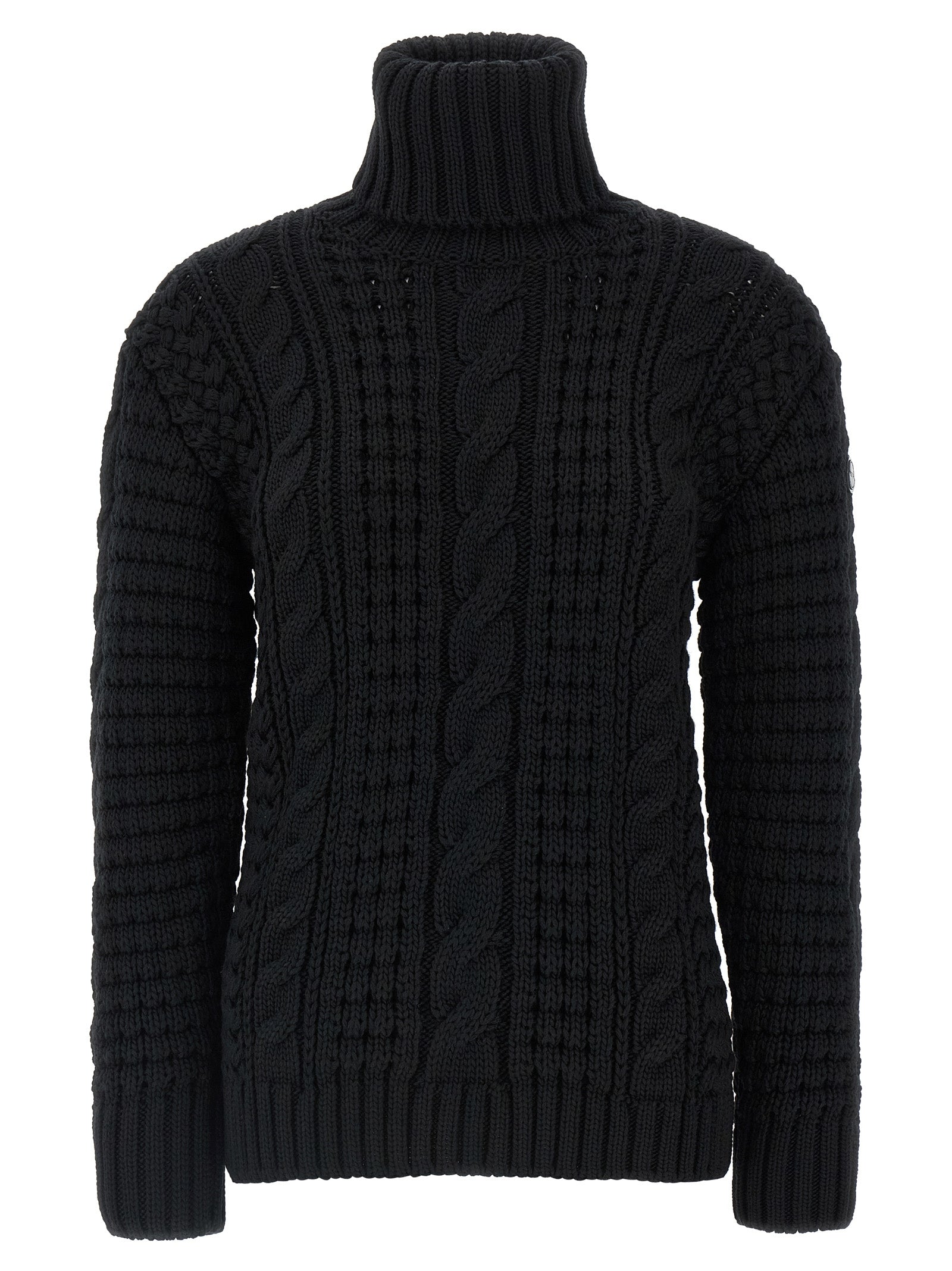 MONCLER GENIUS Black Virgin Wool Cardigan