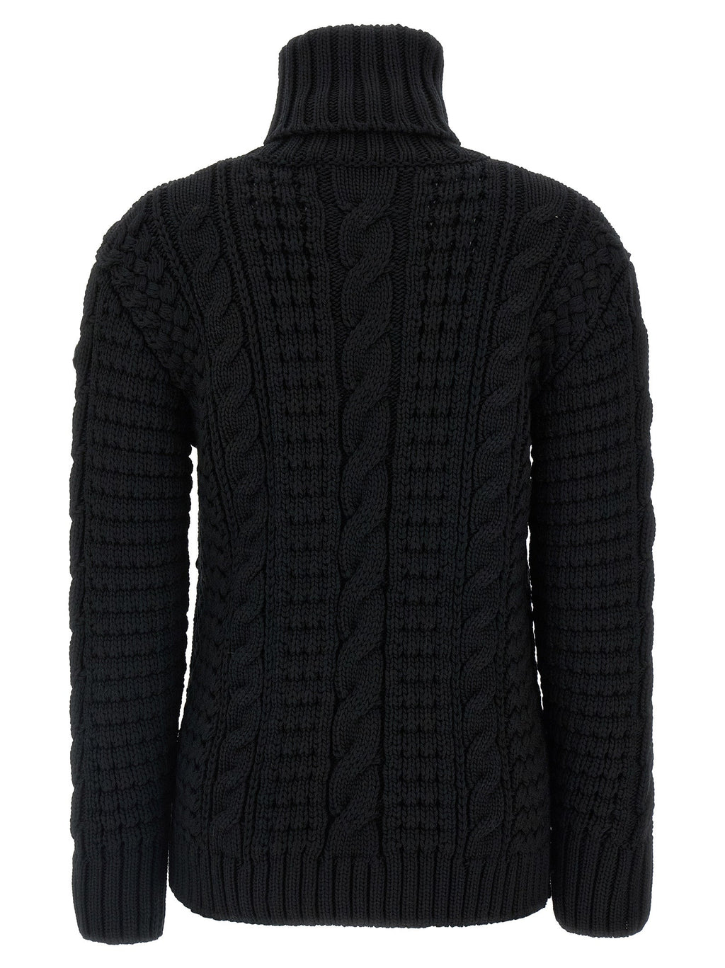 MONCLER GENIUS Black Virgin Wool Cardigan