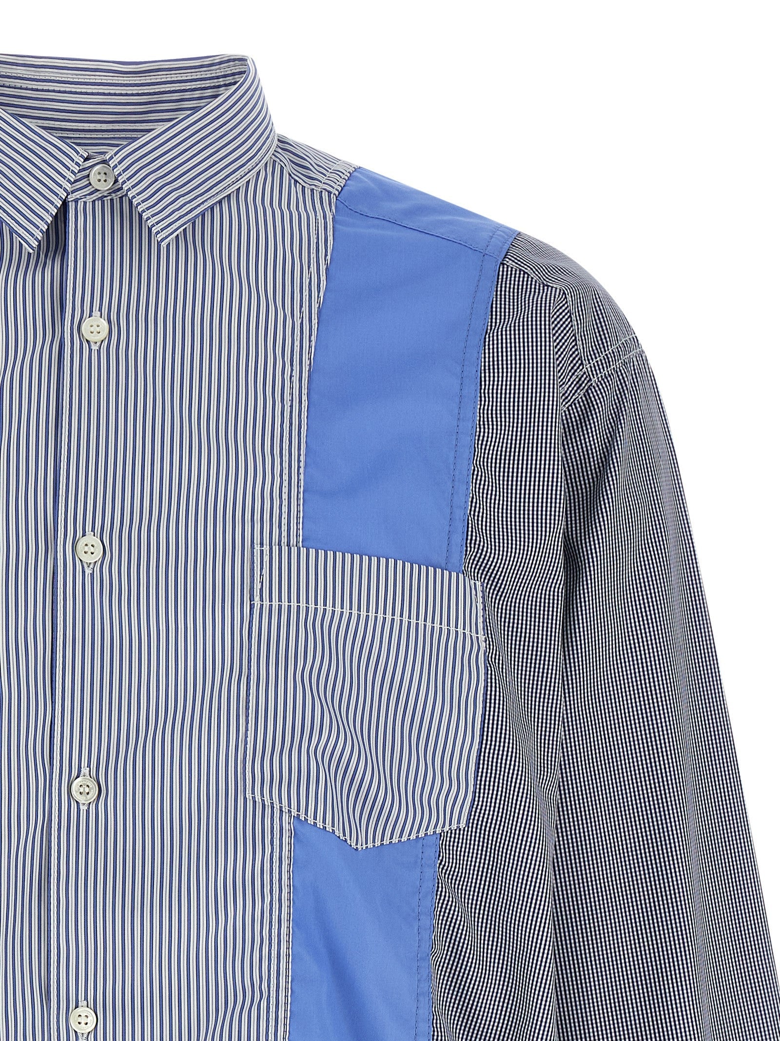 Comme Des Garçons Blue Cotton Blouse