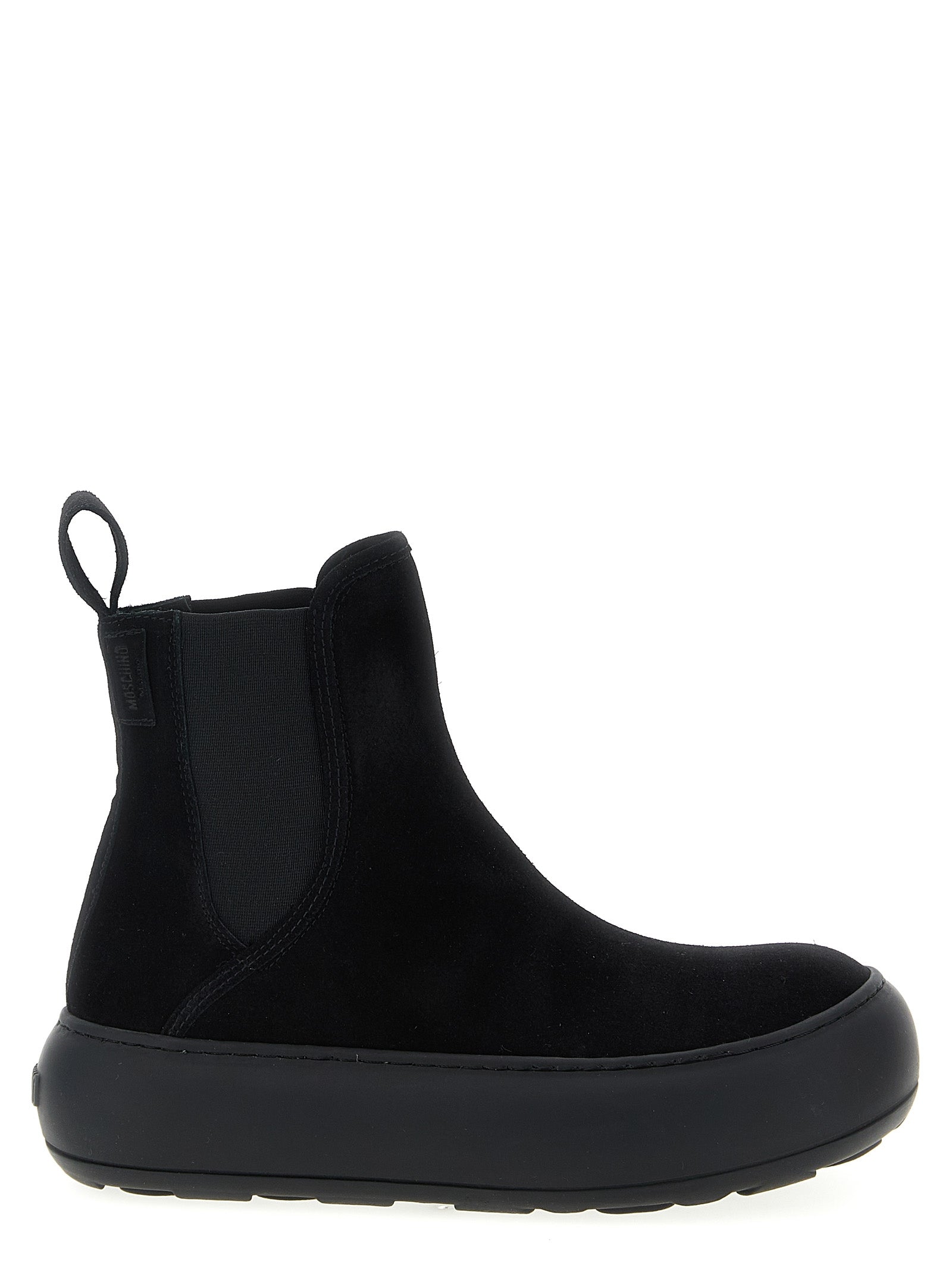 Moschino Black Calfskin Chelsea Boots