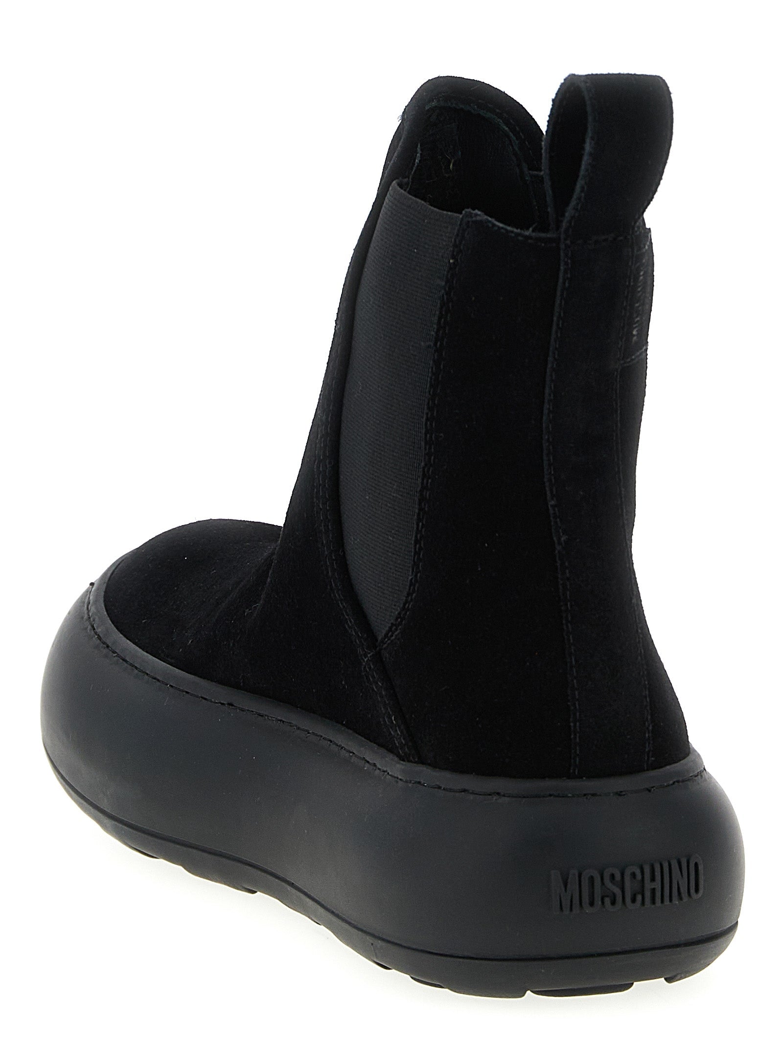 Moschino Black Calfskin Chelsea Boots
