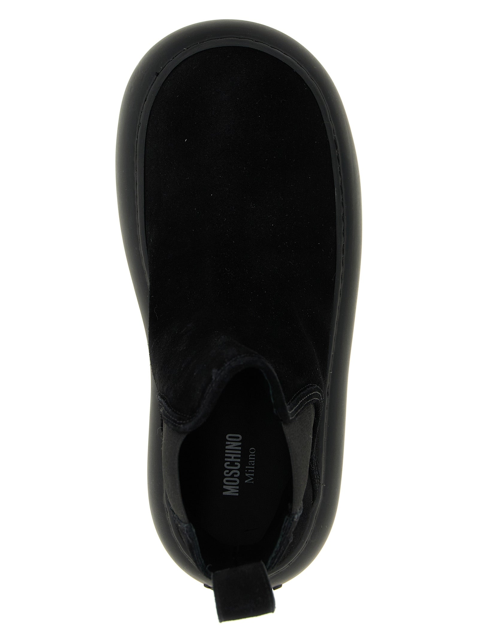 Moschino Black Calfskin Chelsea Boots