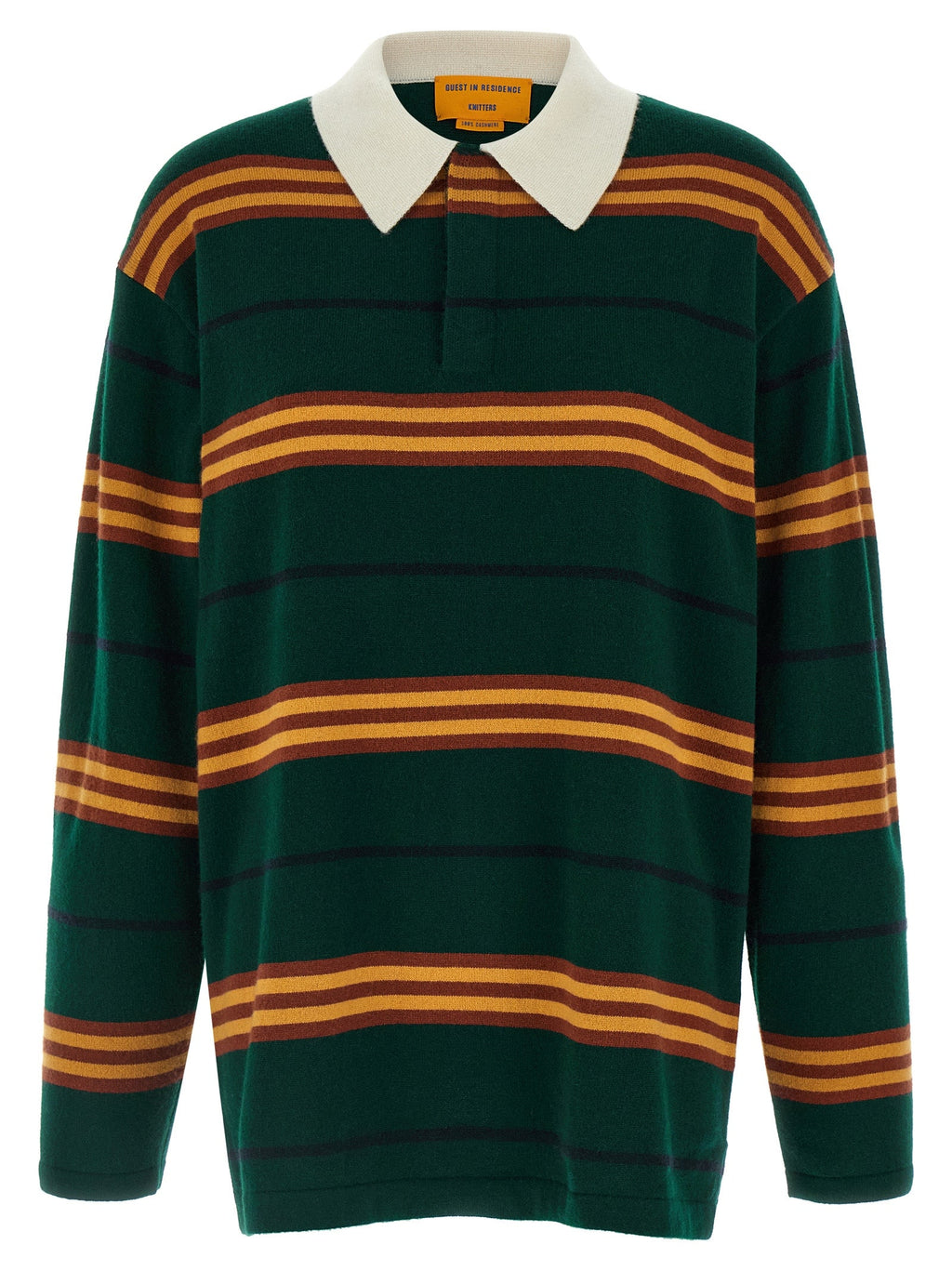 Guest in Residence Bicolor Cashmere Polo Shirt