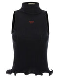 Fendi Black Polyester Sleeveles T-Shirt