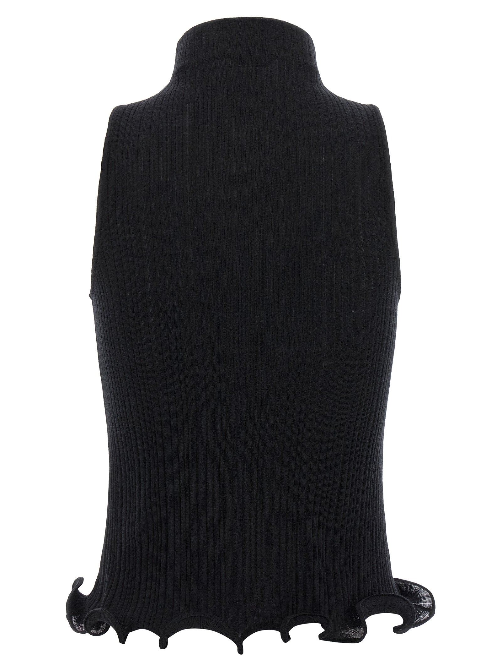 Fendi Black Polyester Sleeveles T-Shirt