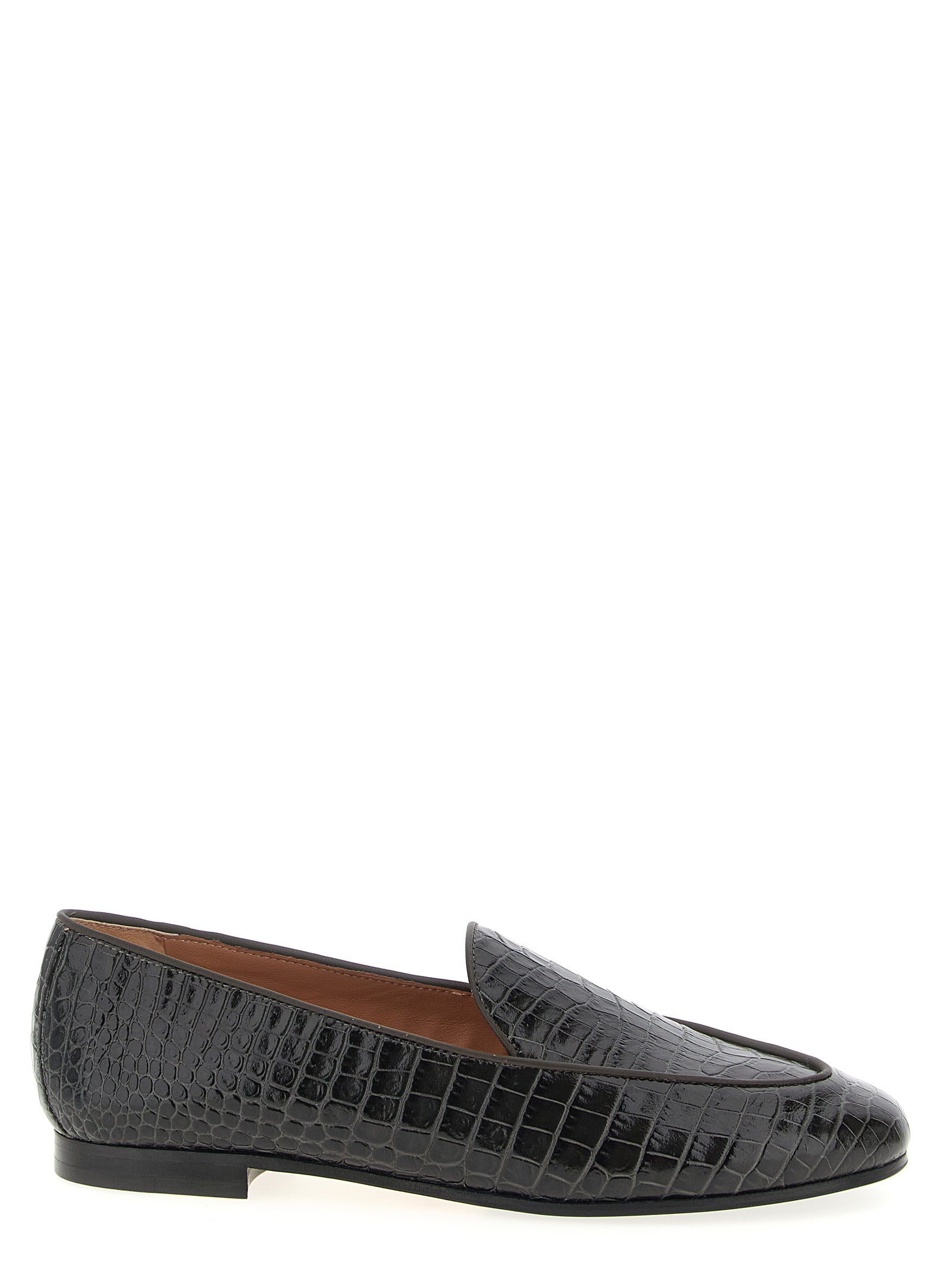 Aquazzura Black Calfskin Slip-On Loafers