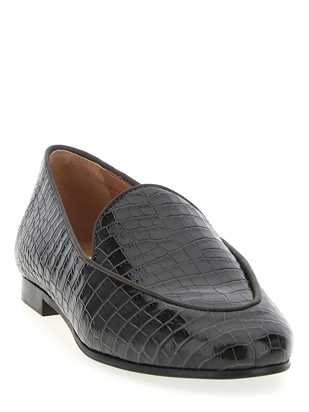 Aquazzura Black Calfskin Slip-On Loafers