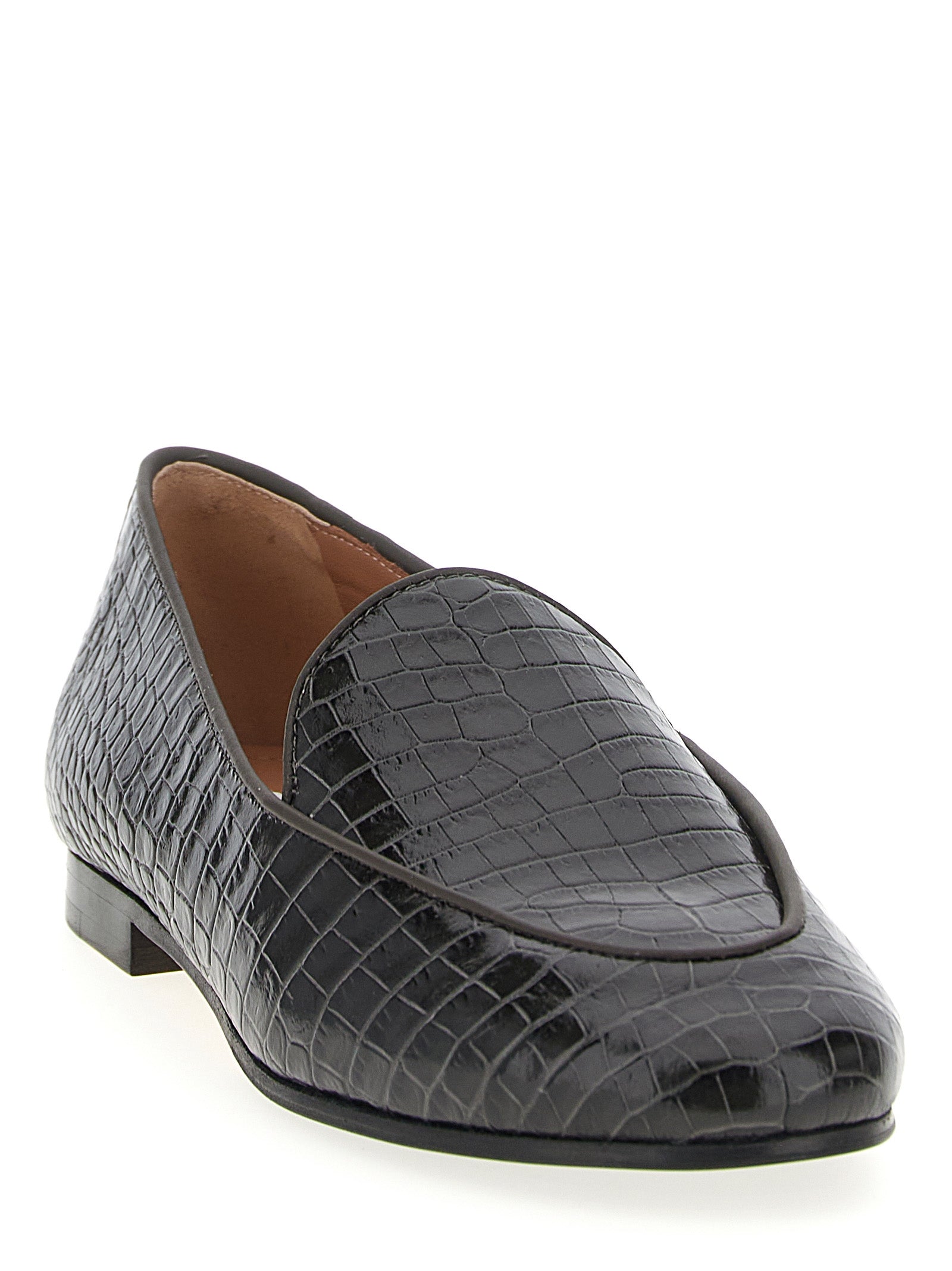 Aquazzura Black Calfskin Slip-On Loafers