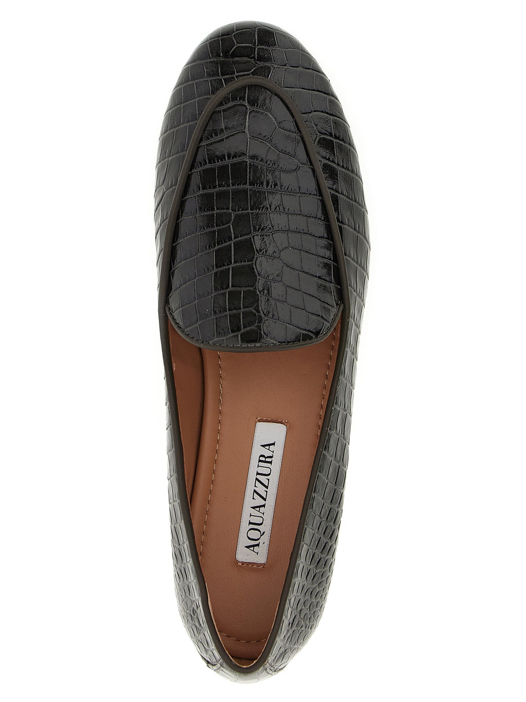 Aquazzura Black Calfskin Slip-On Loafers
