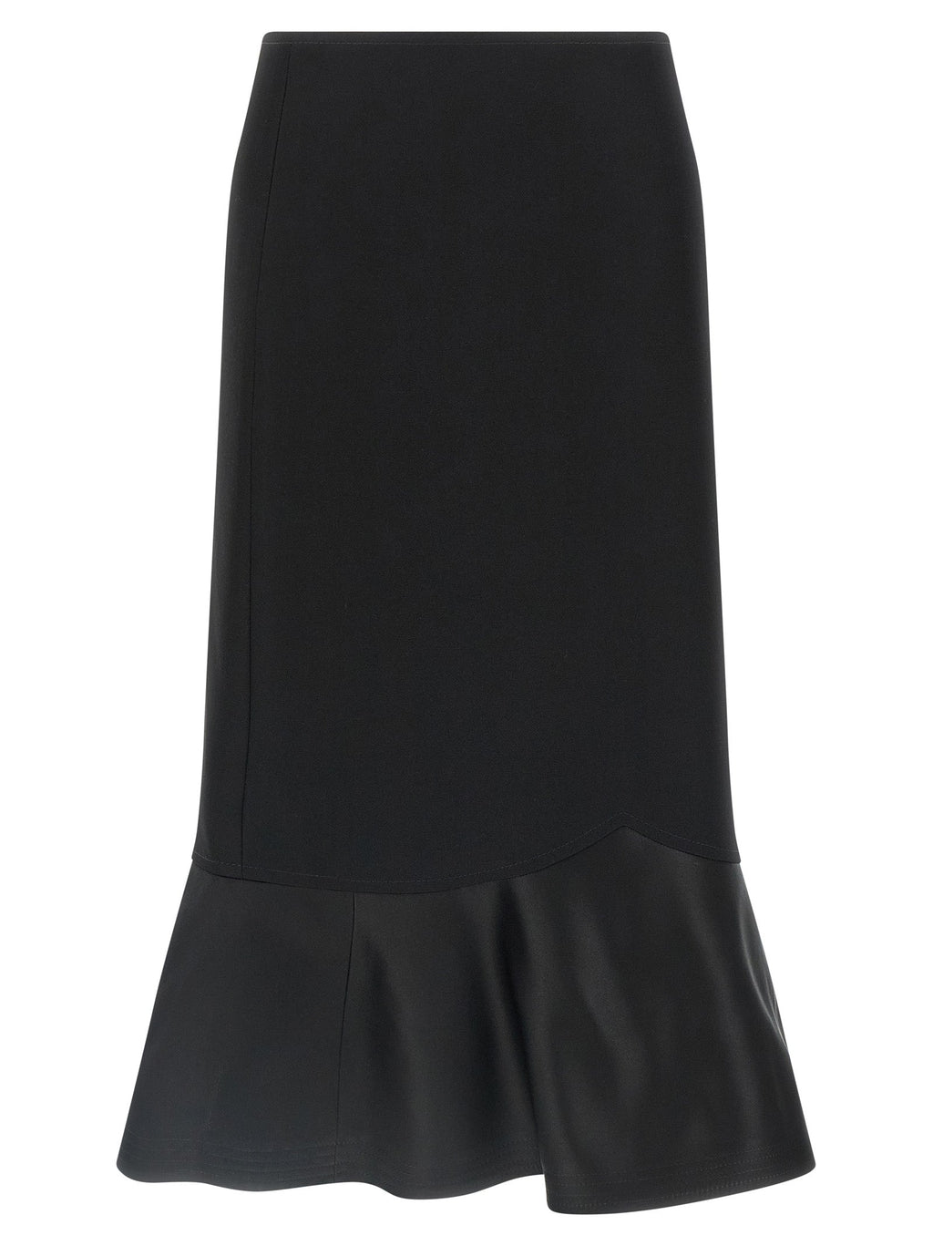 Fendi Black Virgin Wool Midi Skirt