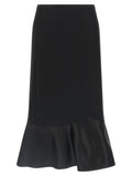 Fendi Black Virgin Wool Midi Skirt