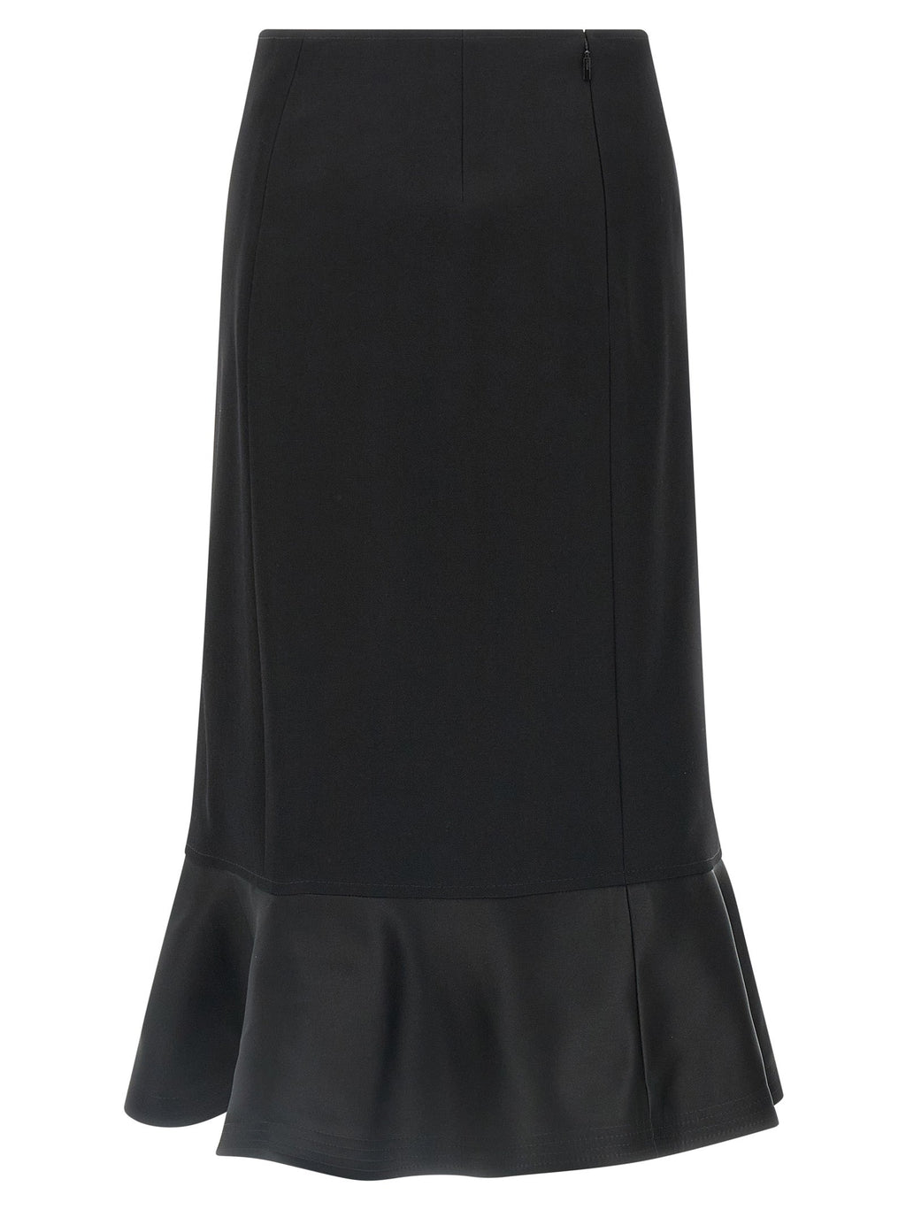 Fendi Black Virgin Wool Midi Skirt