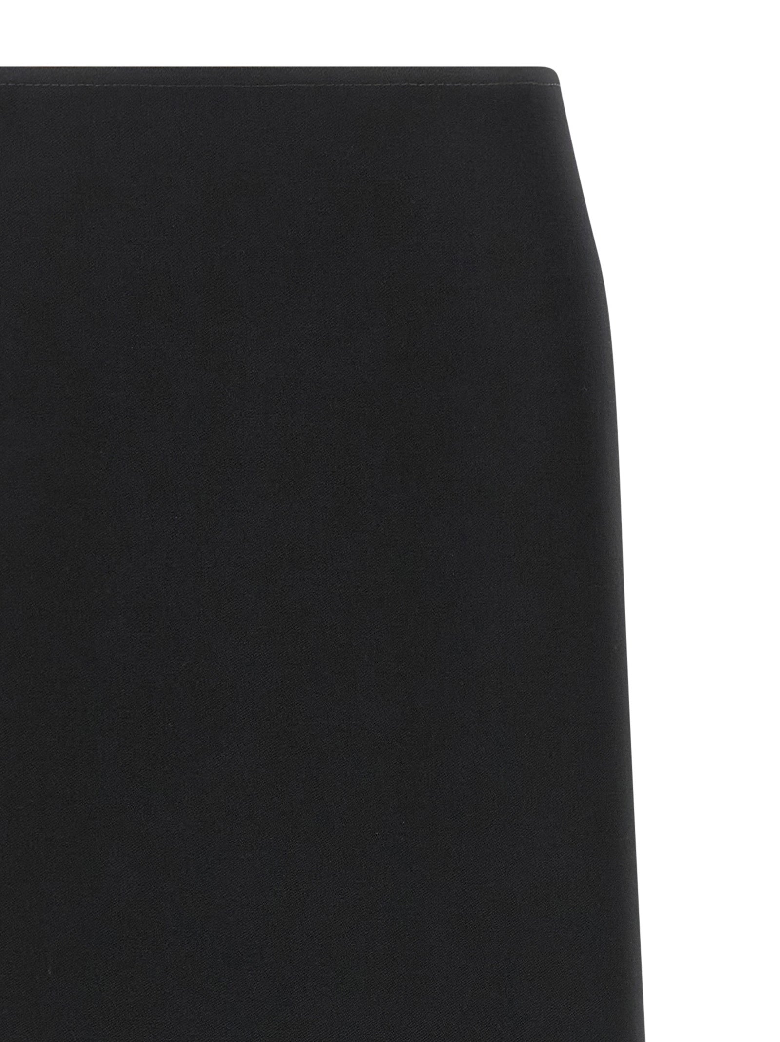 Fendi Black Virgin Wool Midi Skirt