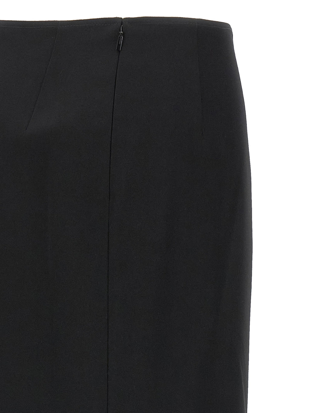 Fendi Black Virgin Wool Midi Skirt