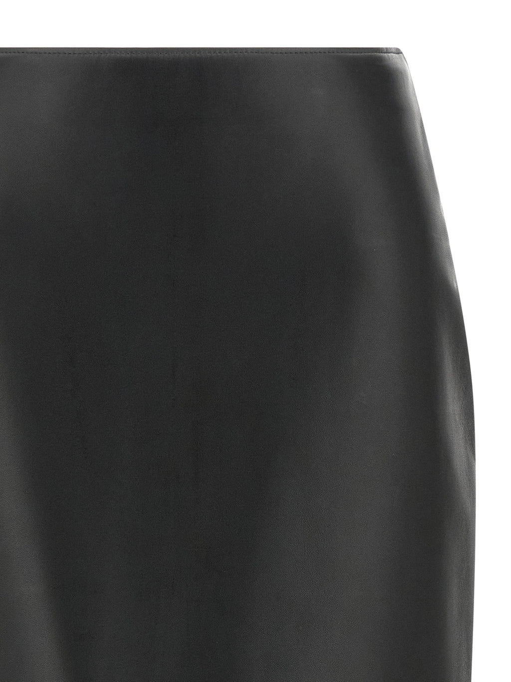 Fendi Black Lamb Leather Midi Skirt