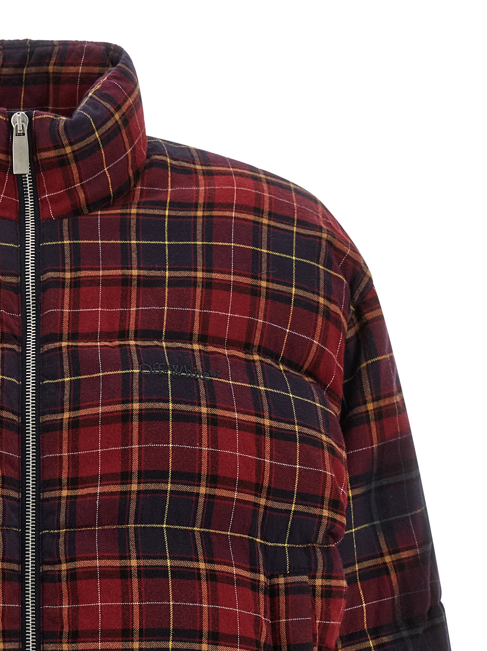 Off-White Bordeaux Cotton Full-Length Jacket