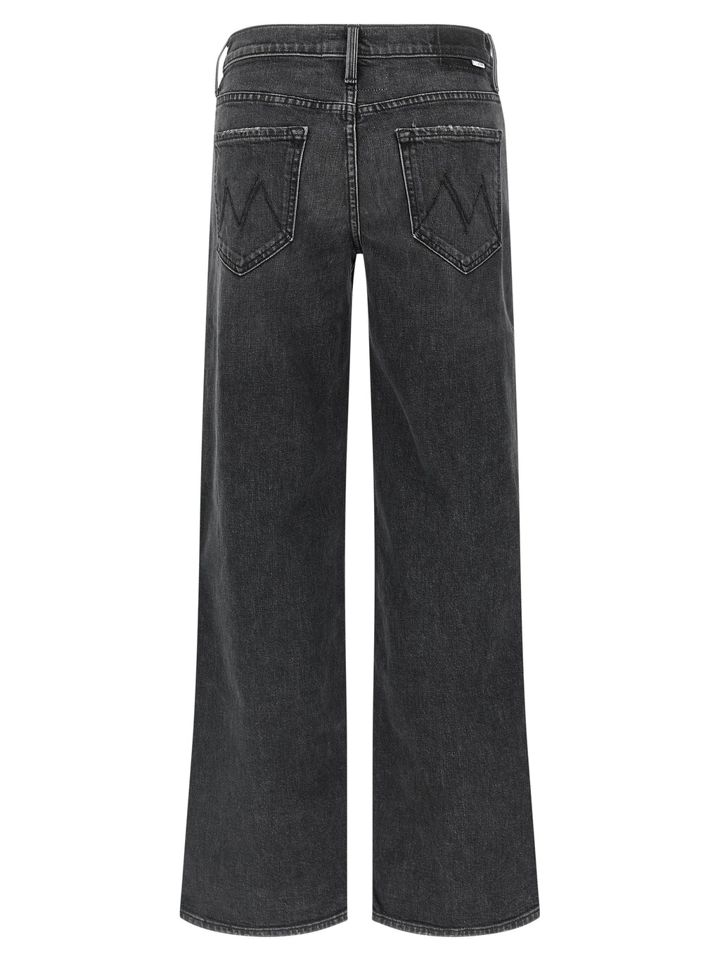 Mother Denim Black Cotton Straight-Leg Jeans
