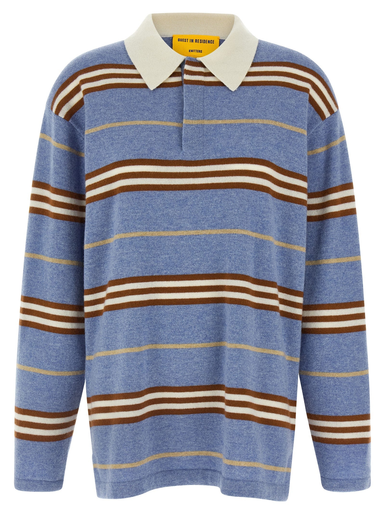 Guest in Residence Blue Cashmere Polo Shirt