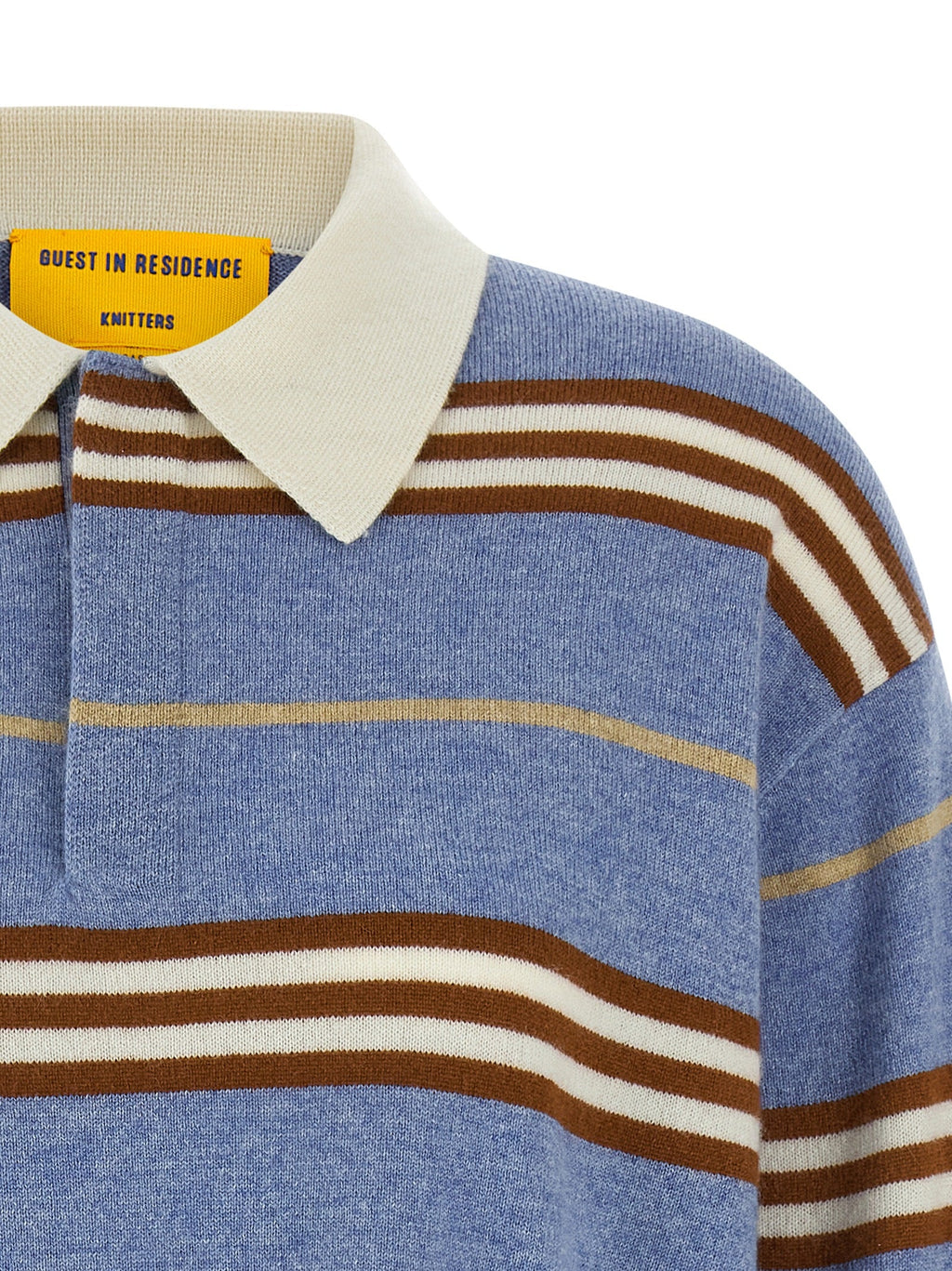 Guest in Residence Blue Cashmere Polo Shirt