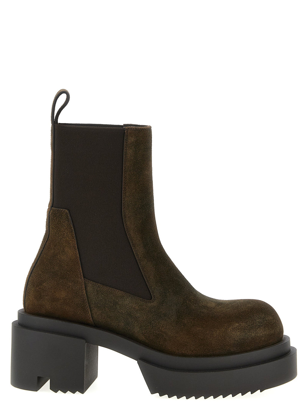 Rick Owens Brown Bovine Leather Chelsea Boots