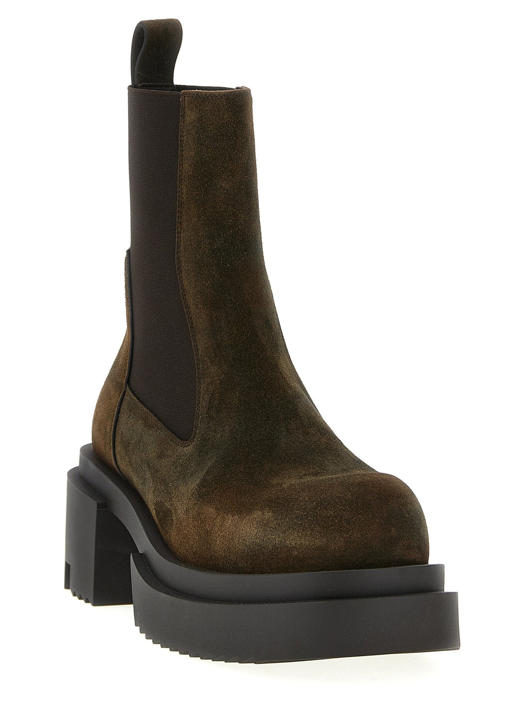 Rick Owens Brown Bovine Leather Chelsea Boots
