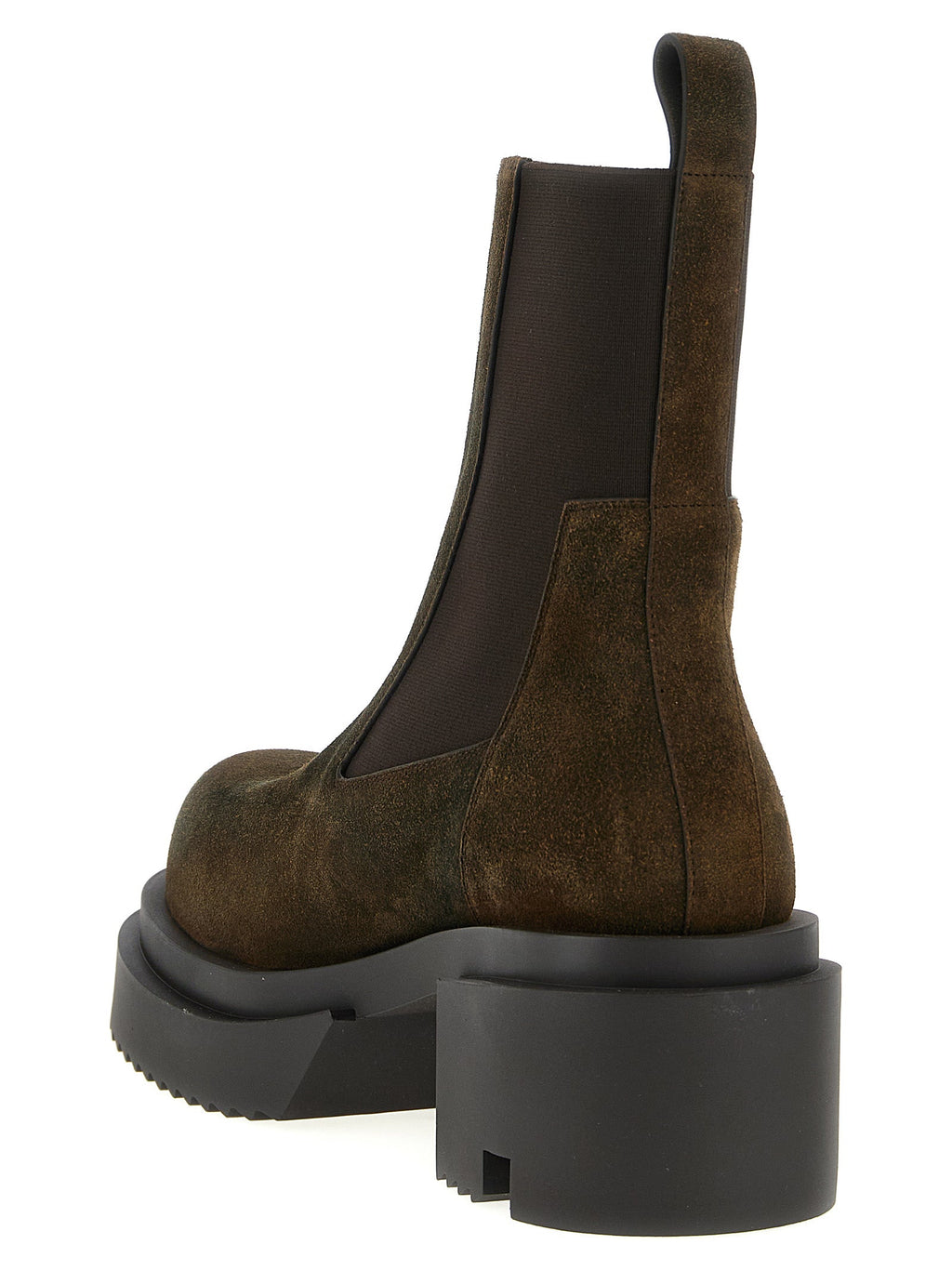 Rick Owens Brown Bovine Leather Chelsea Boots