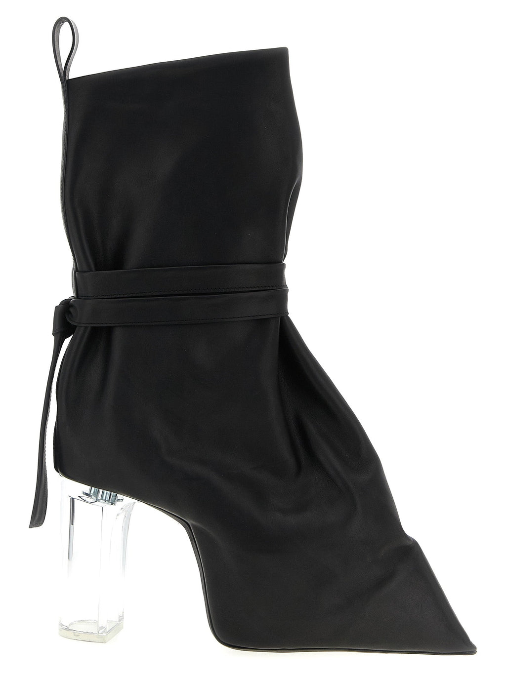 Rick Owens Black Cowhide Ankle Boots
