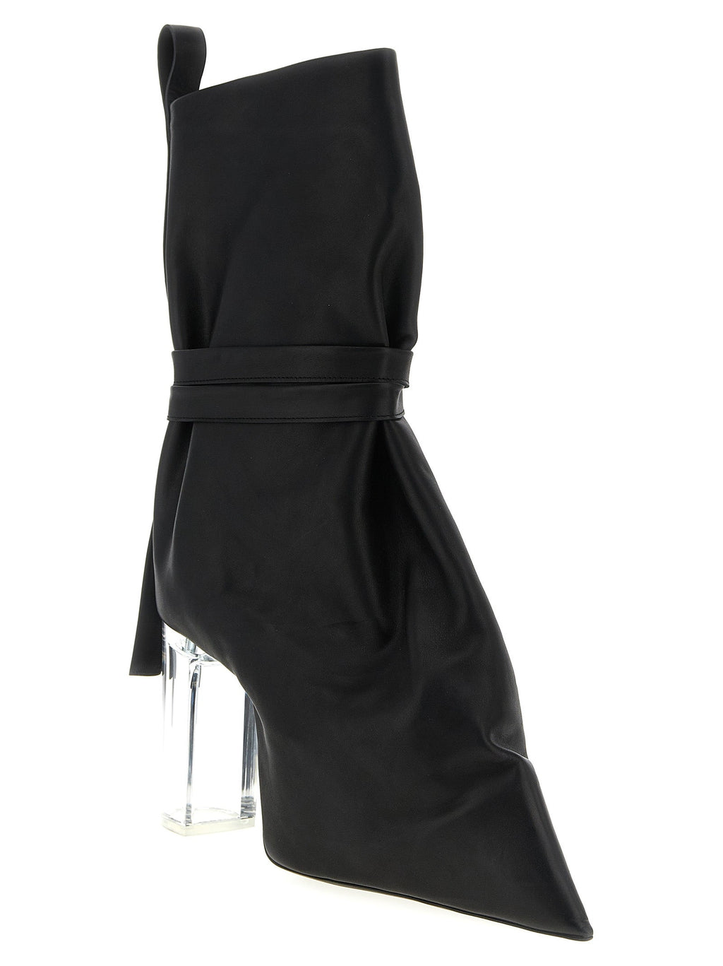 Rick Owens Black Cowhide Ankle Boots