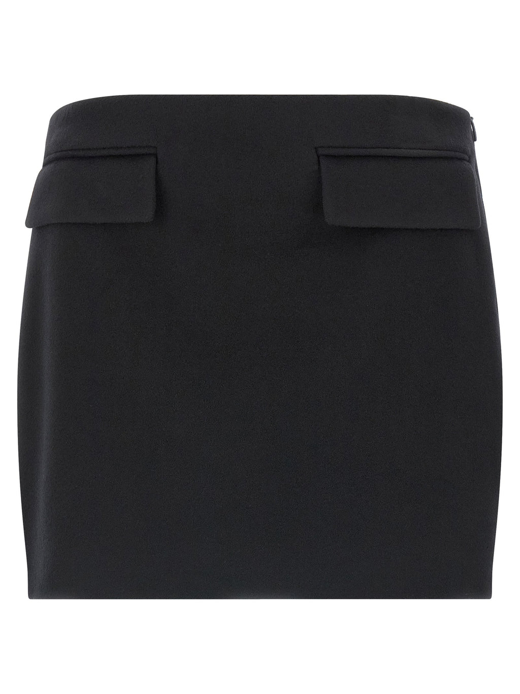 Ferragamo Black Virgin Wool Long Skirt