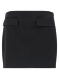 Ferragamo Black Virgin Wool Long Skirt
