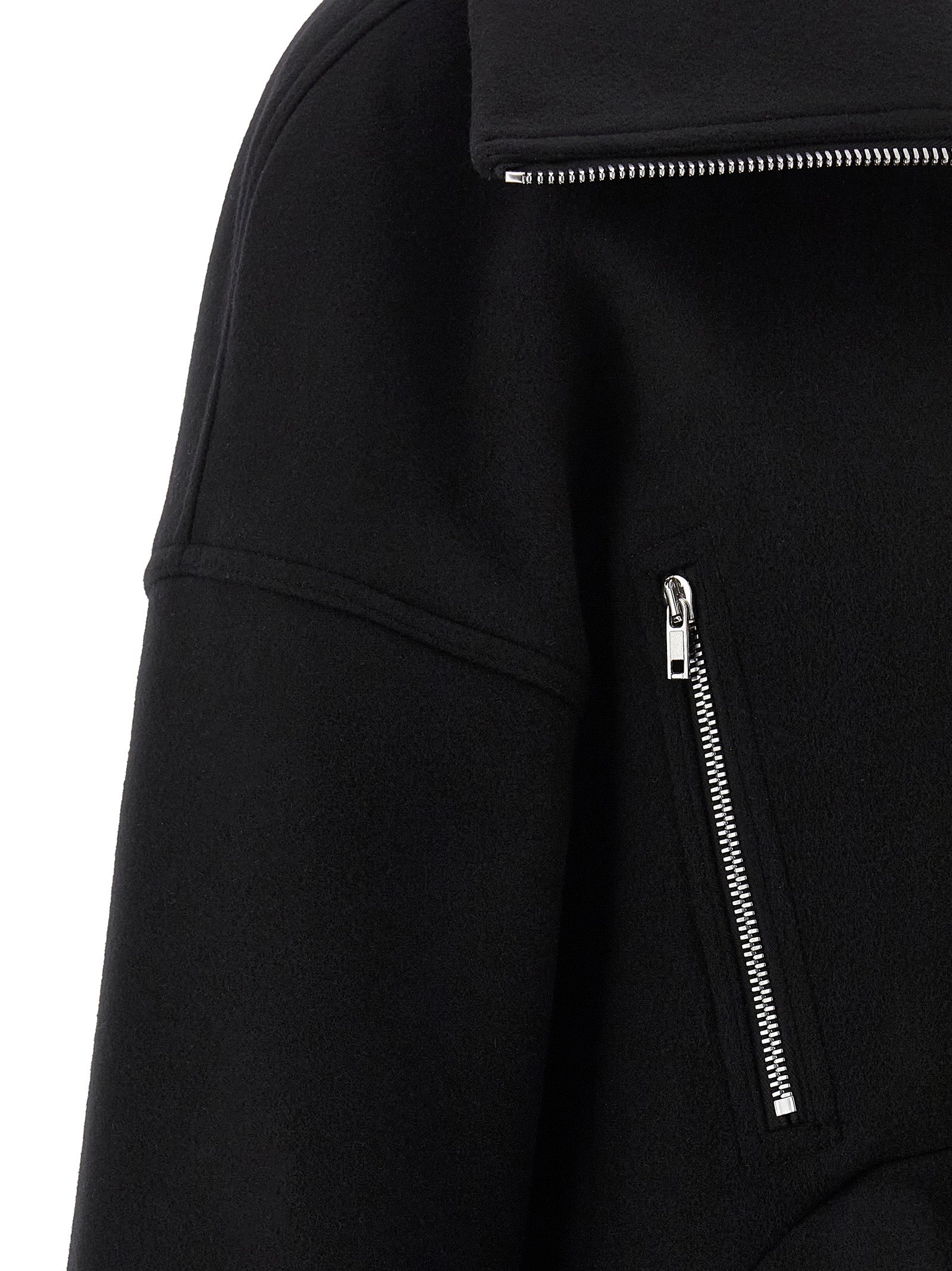 Rick Owens Black Virgin Wool Coat