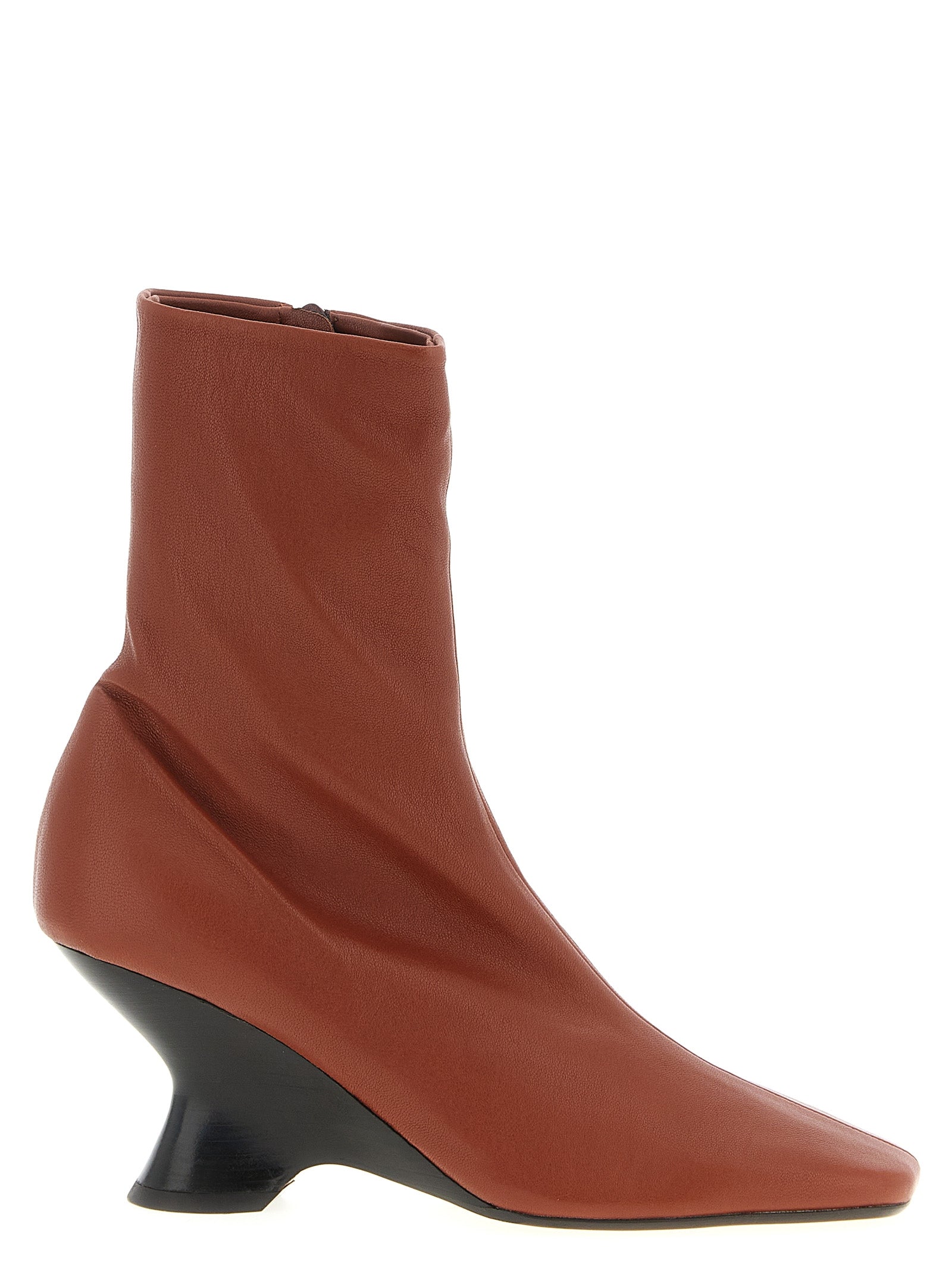 Dries Van Noten Brown Calfskin Ankle Boots