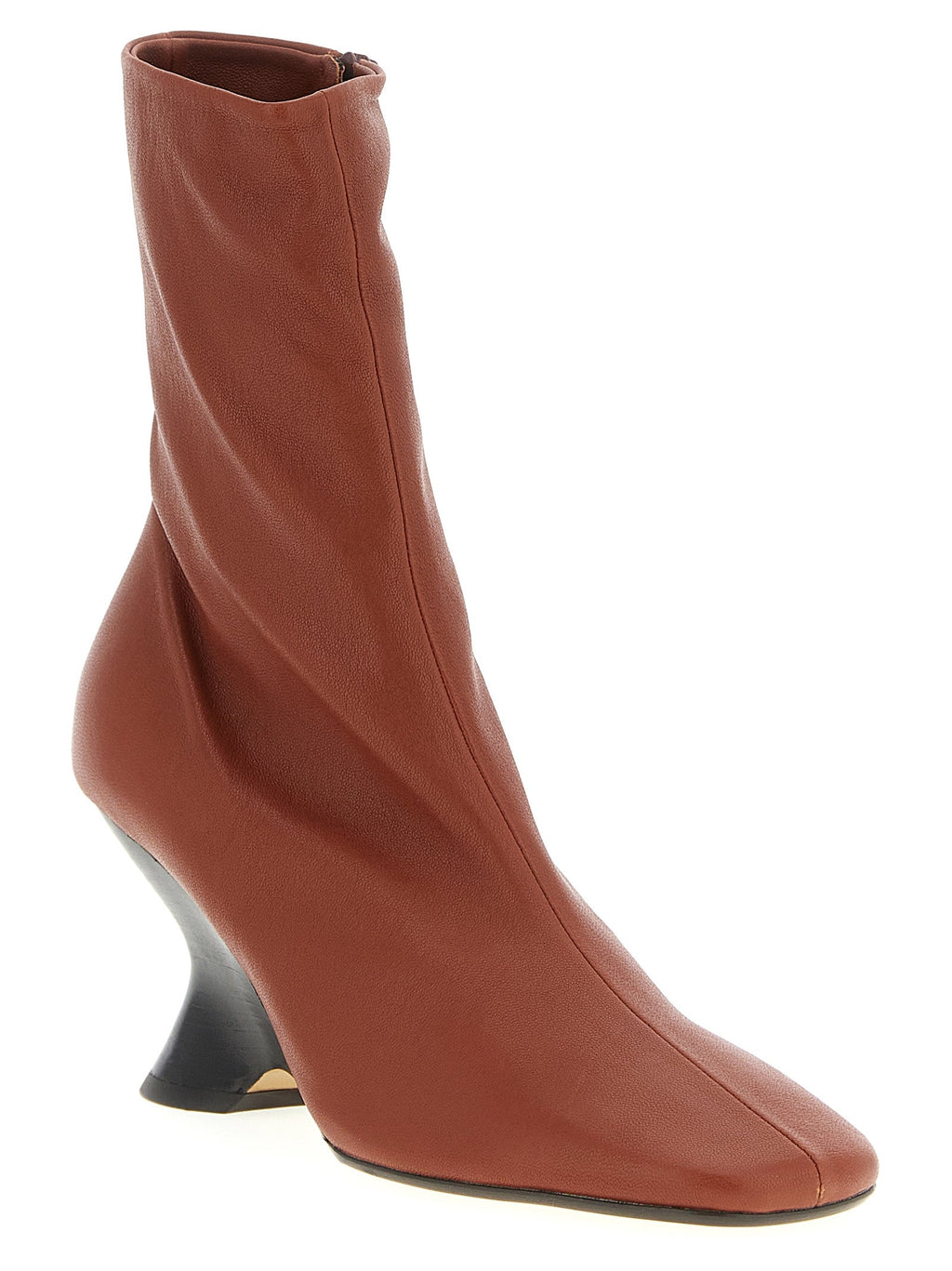 Dries Van Noten Brown Calfskin Ankle Boots
