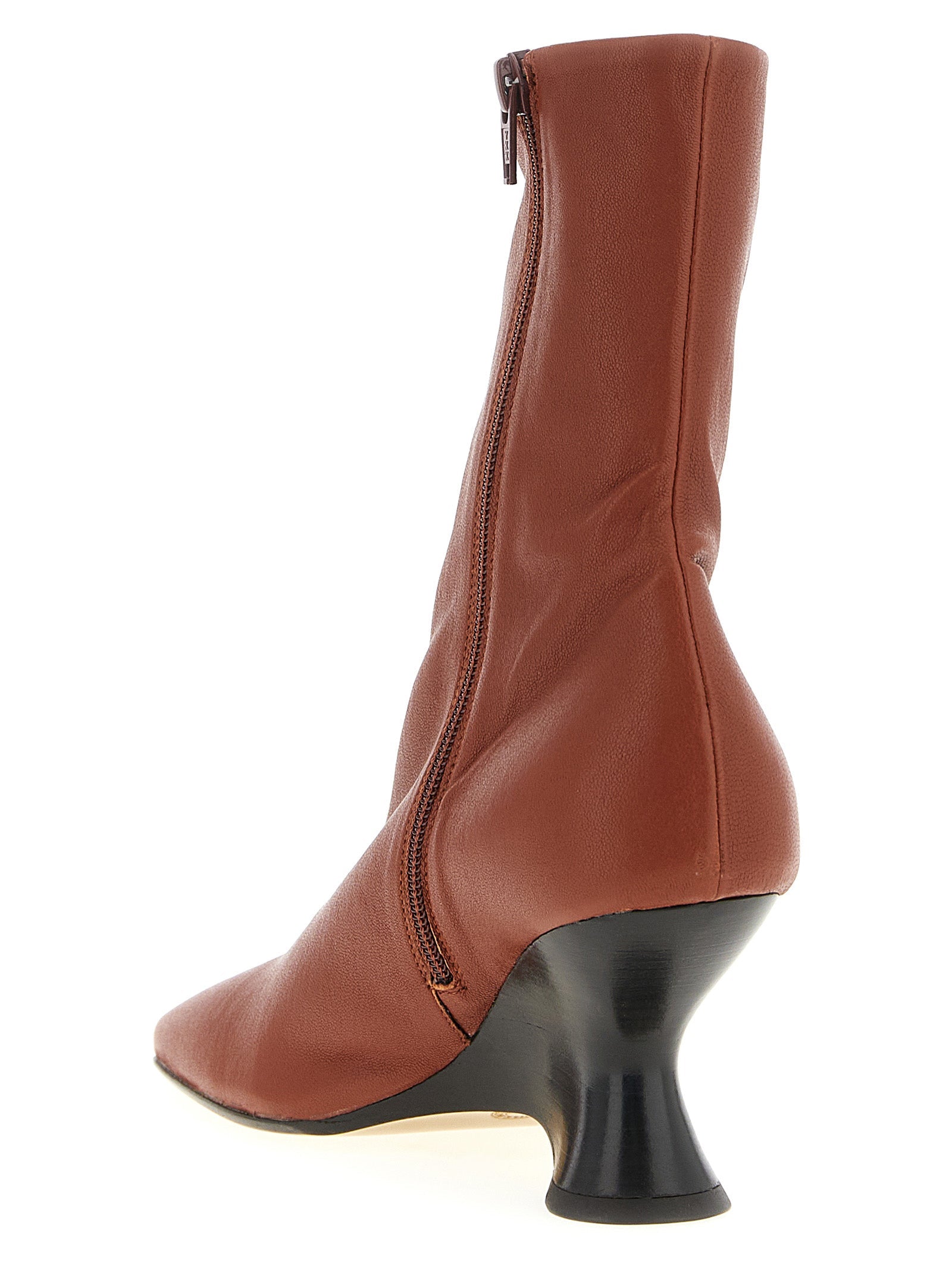 Dries Van Noten Brown Calfskin Ankle Boots