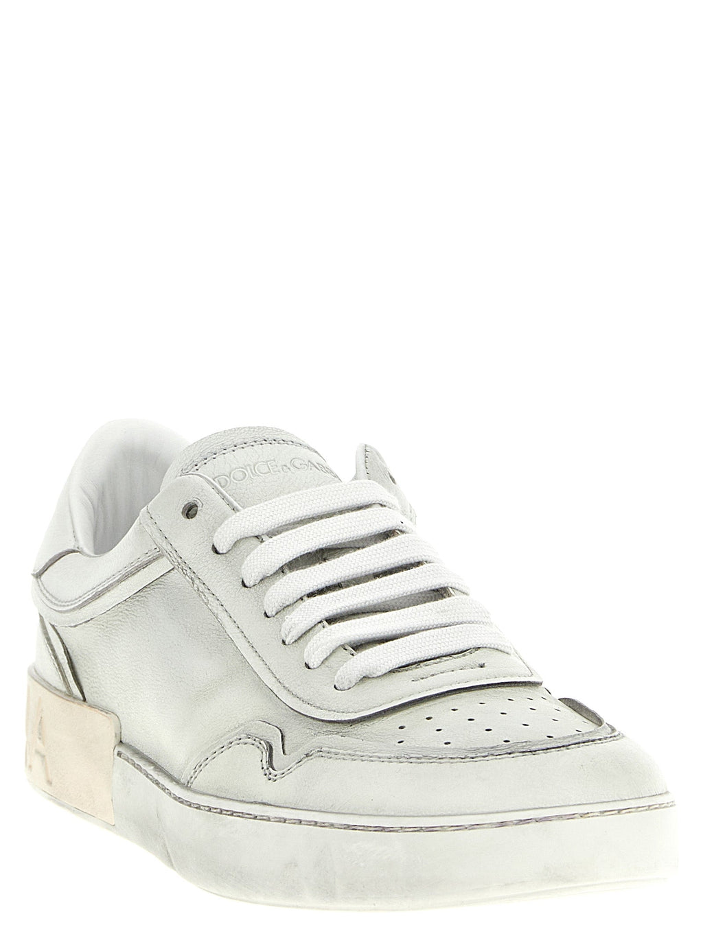 Dolce & Gabbana White Lamb Leather Low Top Sneakers