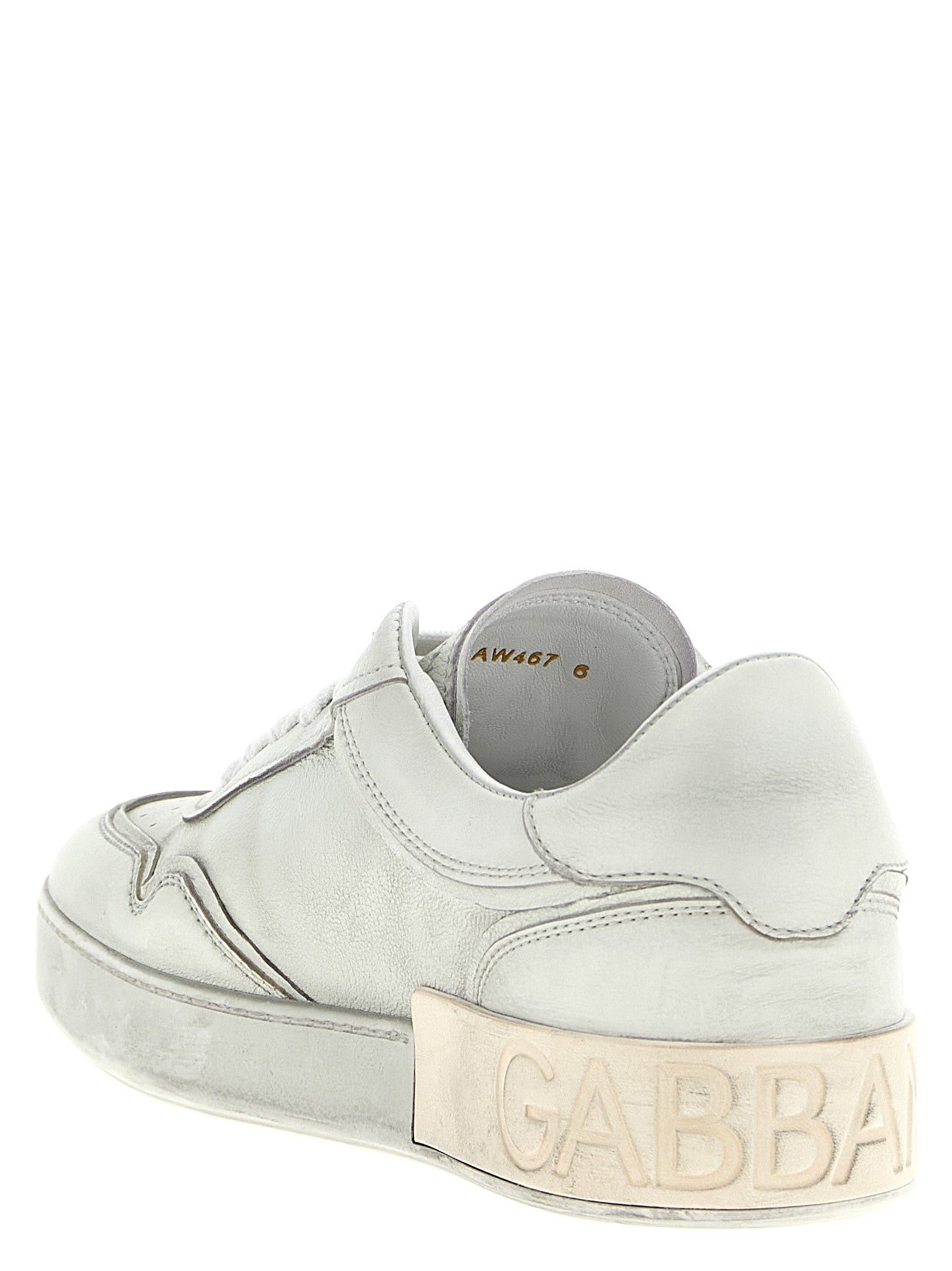 Dolce & Gabbana White Lamb Leather Low Top Sneakers