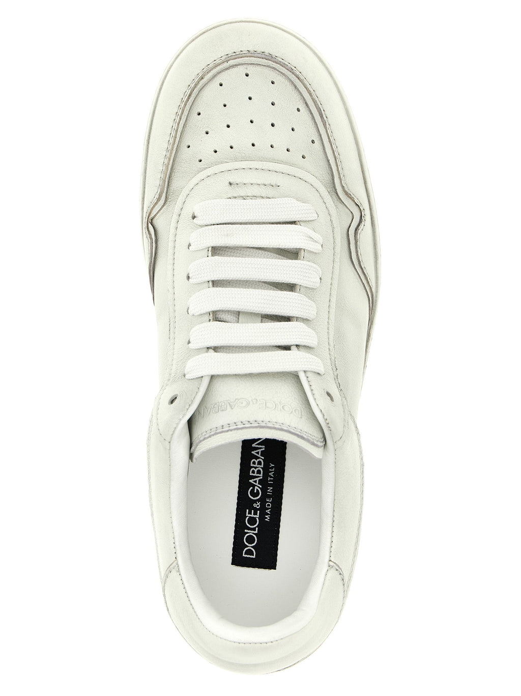 Dolce & Gabbana White Lamb Leather Low Top Sneakers