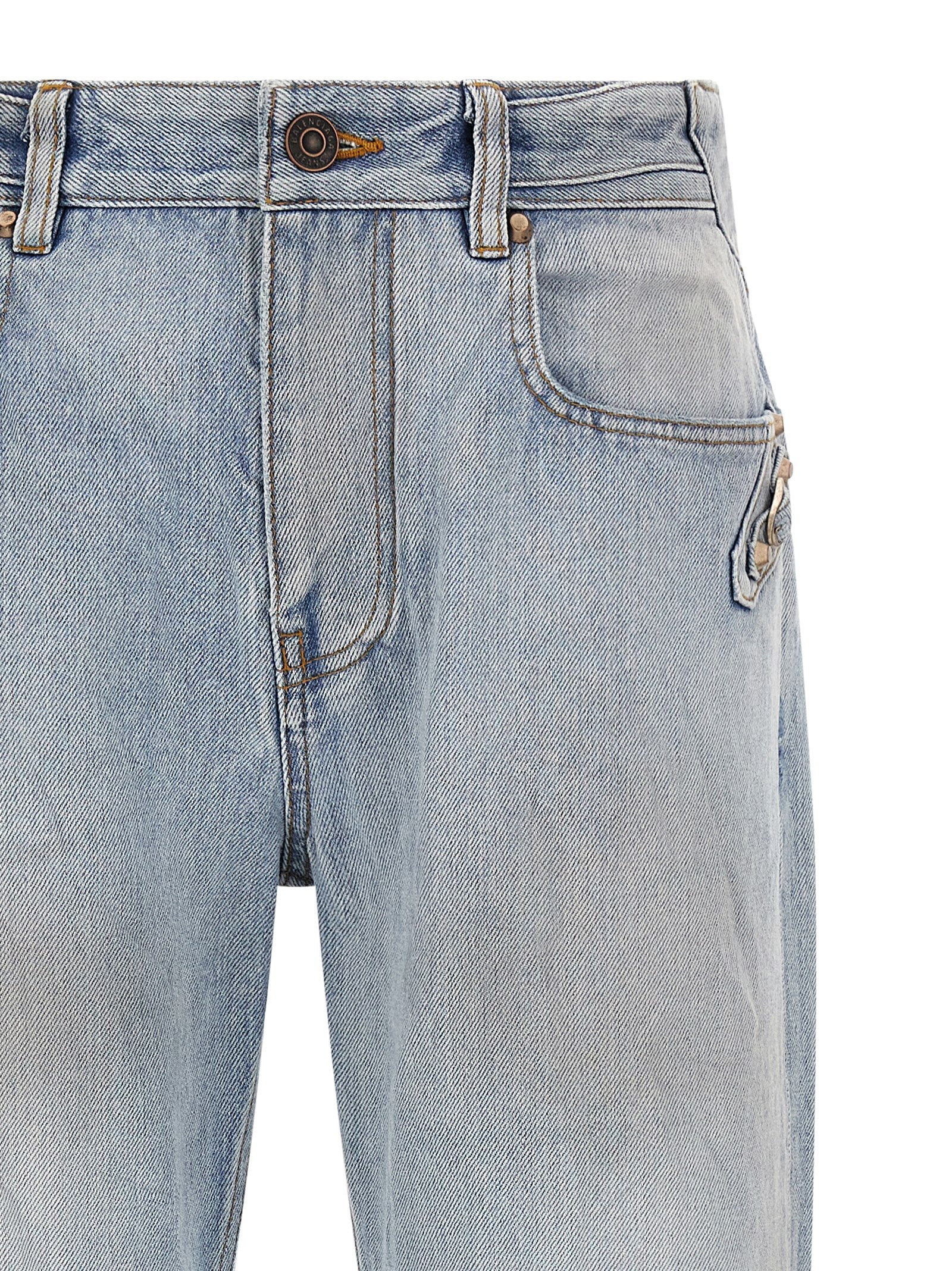 Balenciaga Blue Cotton Straight-Leg Jeans