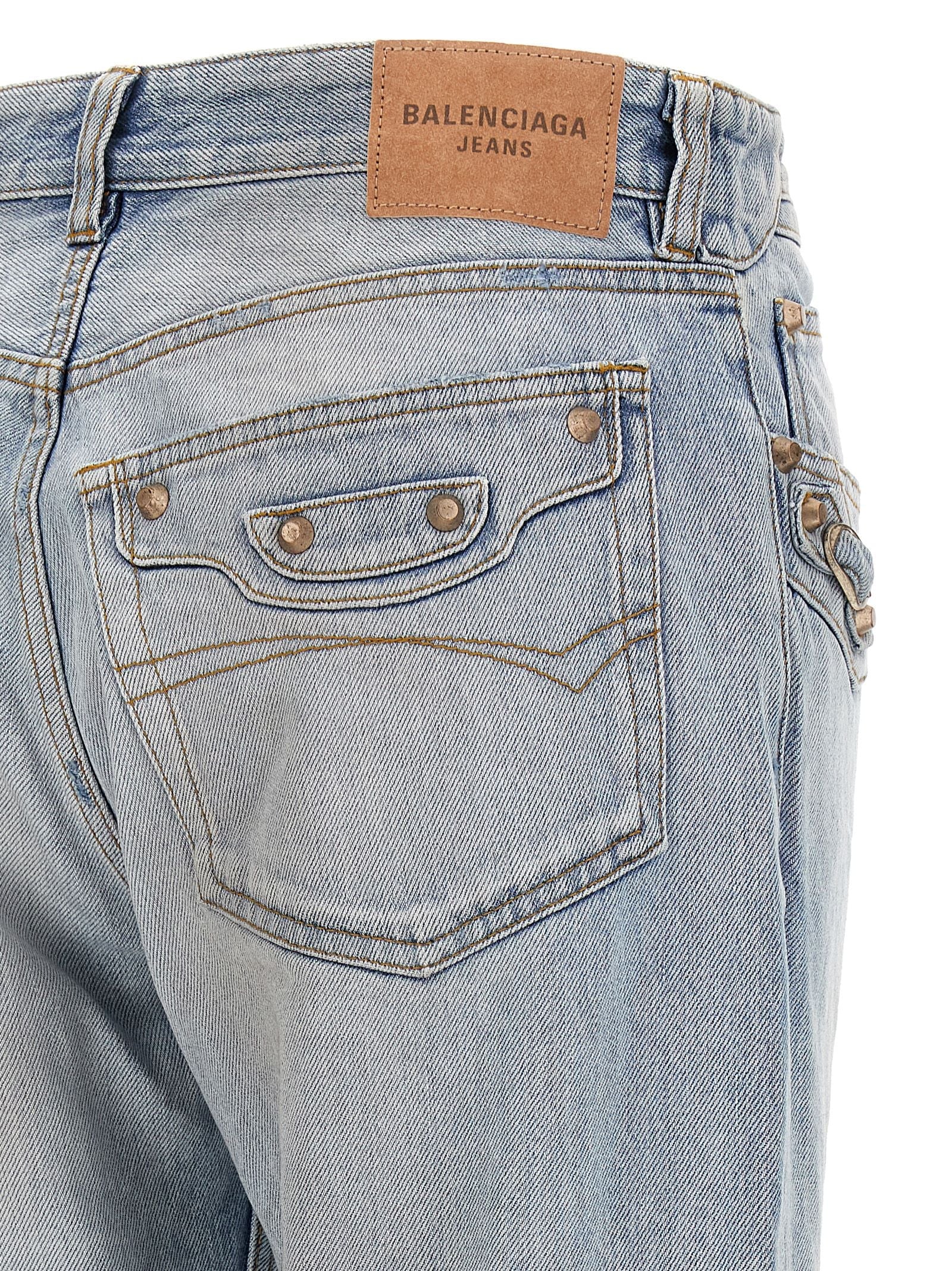 Balenciaga Blue Cotton Straight-Leg Jeans