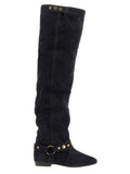 Isabel Marant Black Calfskin Over The Knee