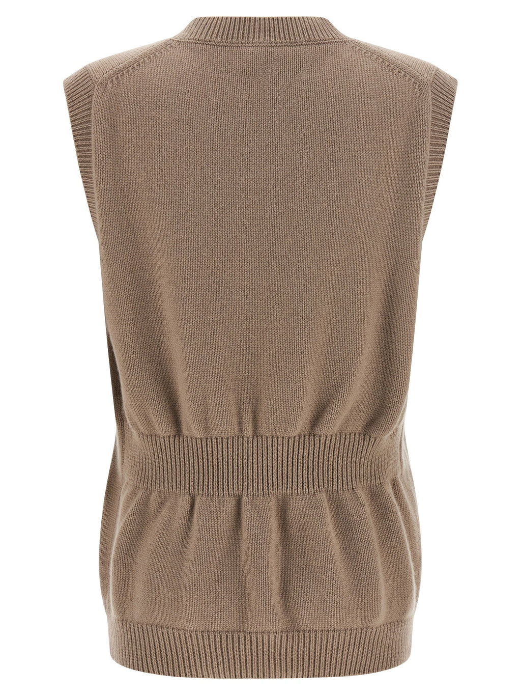 Fendi Beige Cashmere Sleeveless Jacket